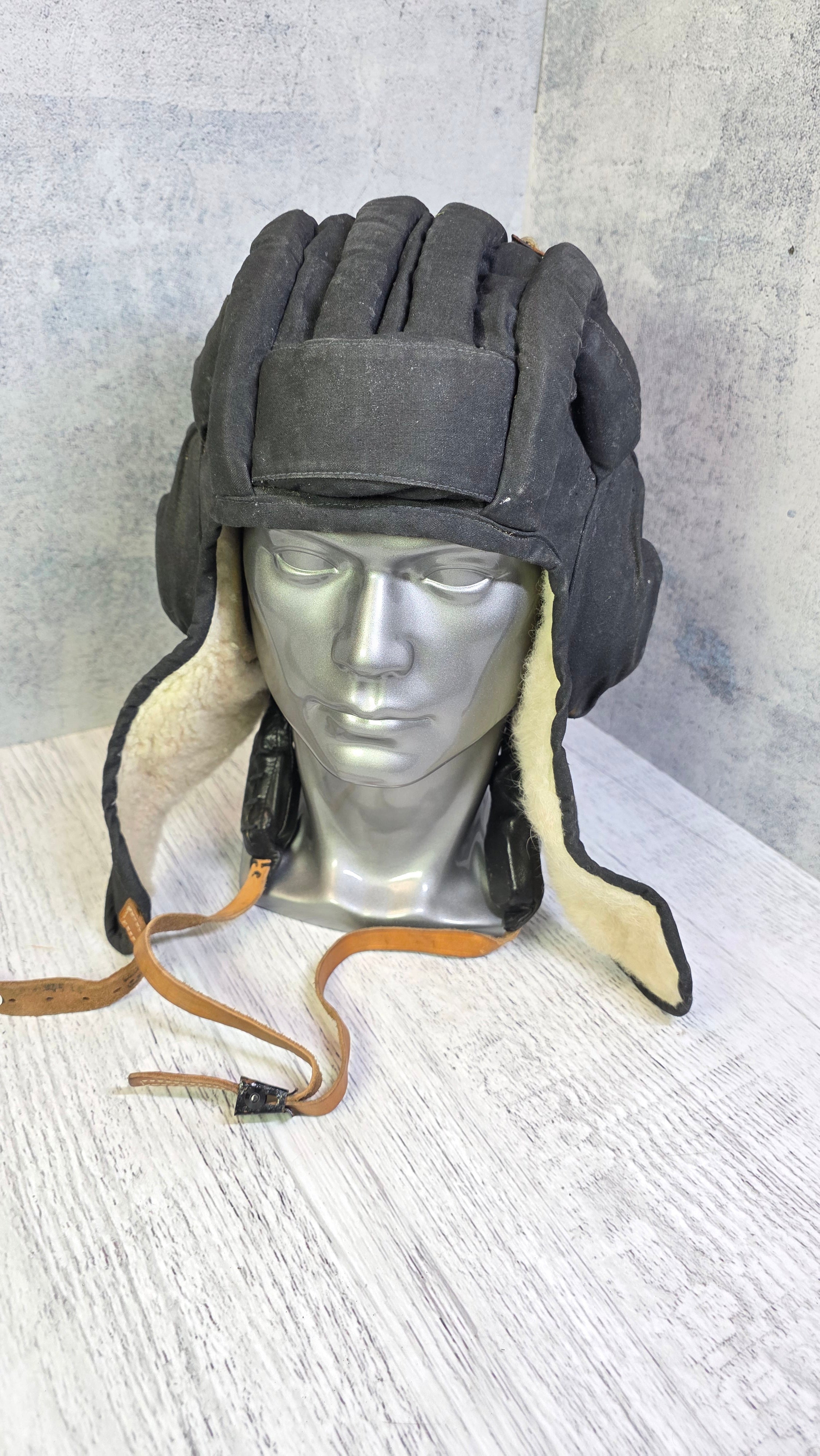 Soviet USSR Tanker Helmet Winter Tank Crew Headgear Vintage Cold Weather Communication Cap - Legend Returns Vintage