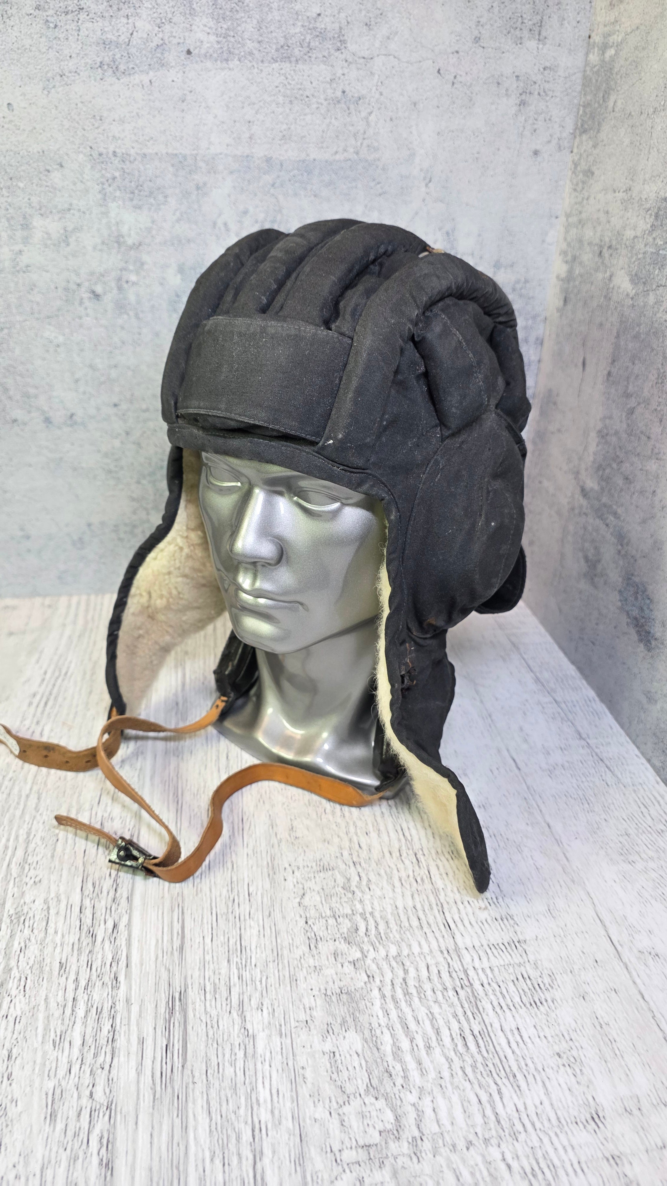 Soviet USSR Tanker Helmet Winter Tank Crew Headgear Vintage Cold Weather Communication Cap - Legend Returns Vintage