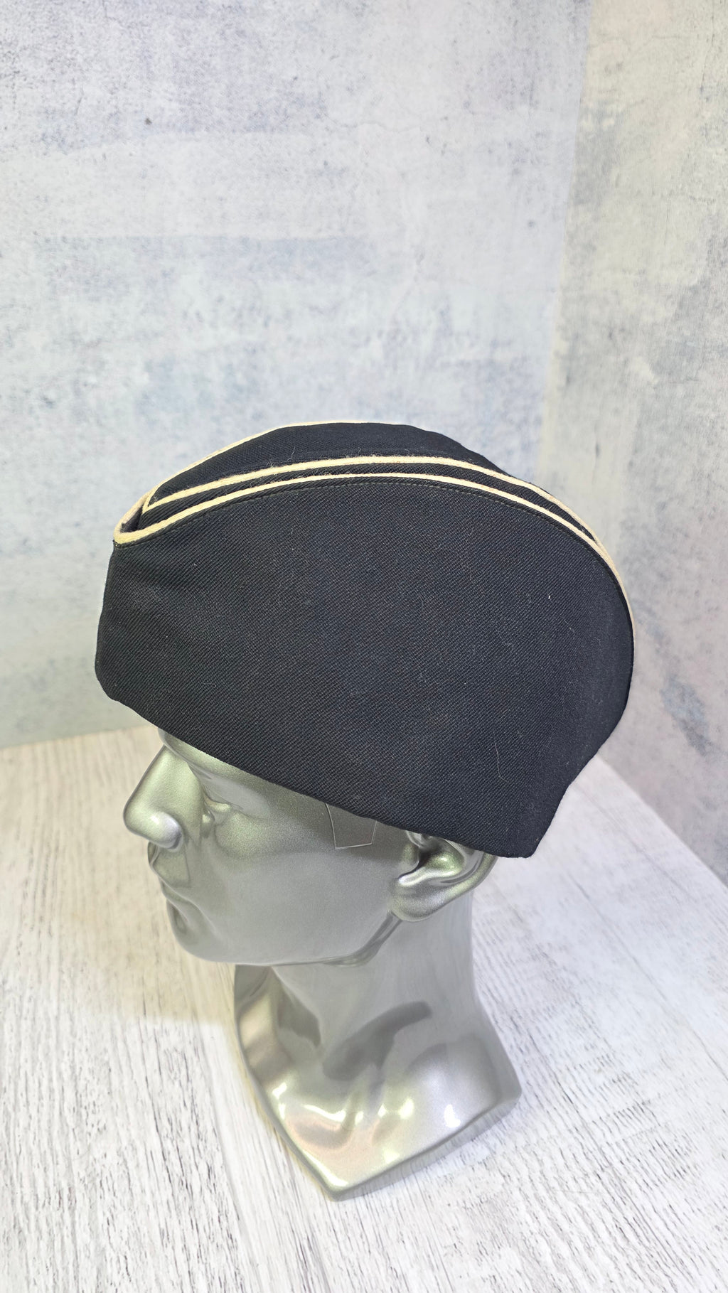 Soviet USSR Naval Pilotka Cap Vintage Navy Officer Side Cap Black Sailor Hat - Legend Returns Vintage