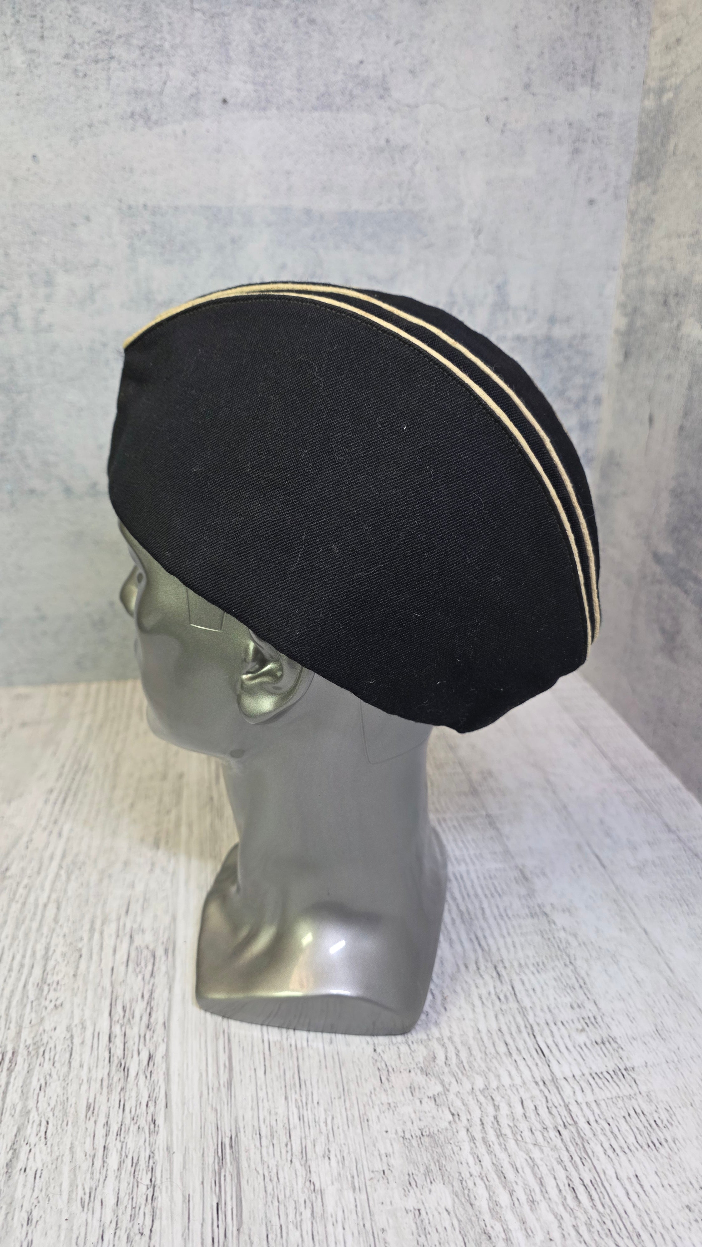 Soviet USSR Naval Pilotka Cap Vintage Navy Officer Side Cap Black Sailor Hat - Legend Returns Vintage