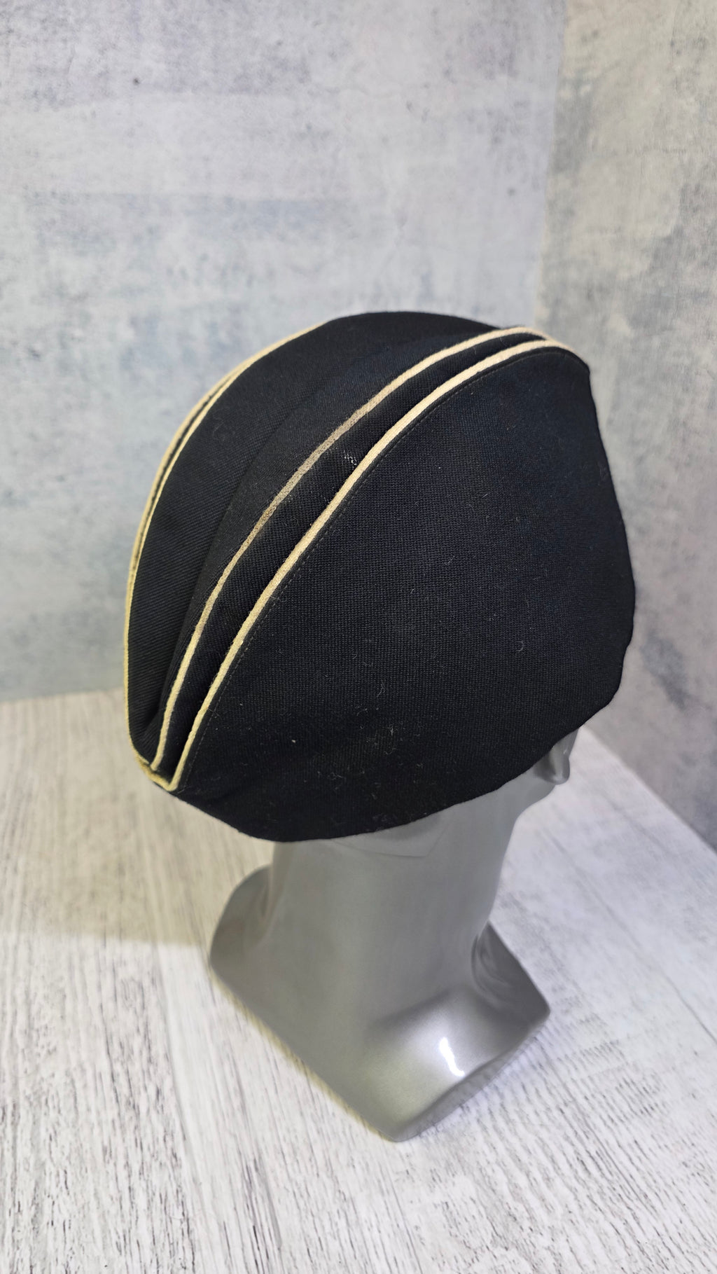 Soviet USSR Naval Pilotka Cap Vintage Navy Officer Side Cap Black Sailor Hat - Legend Returns Vintage
