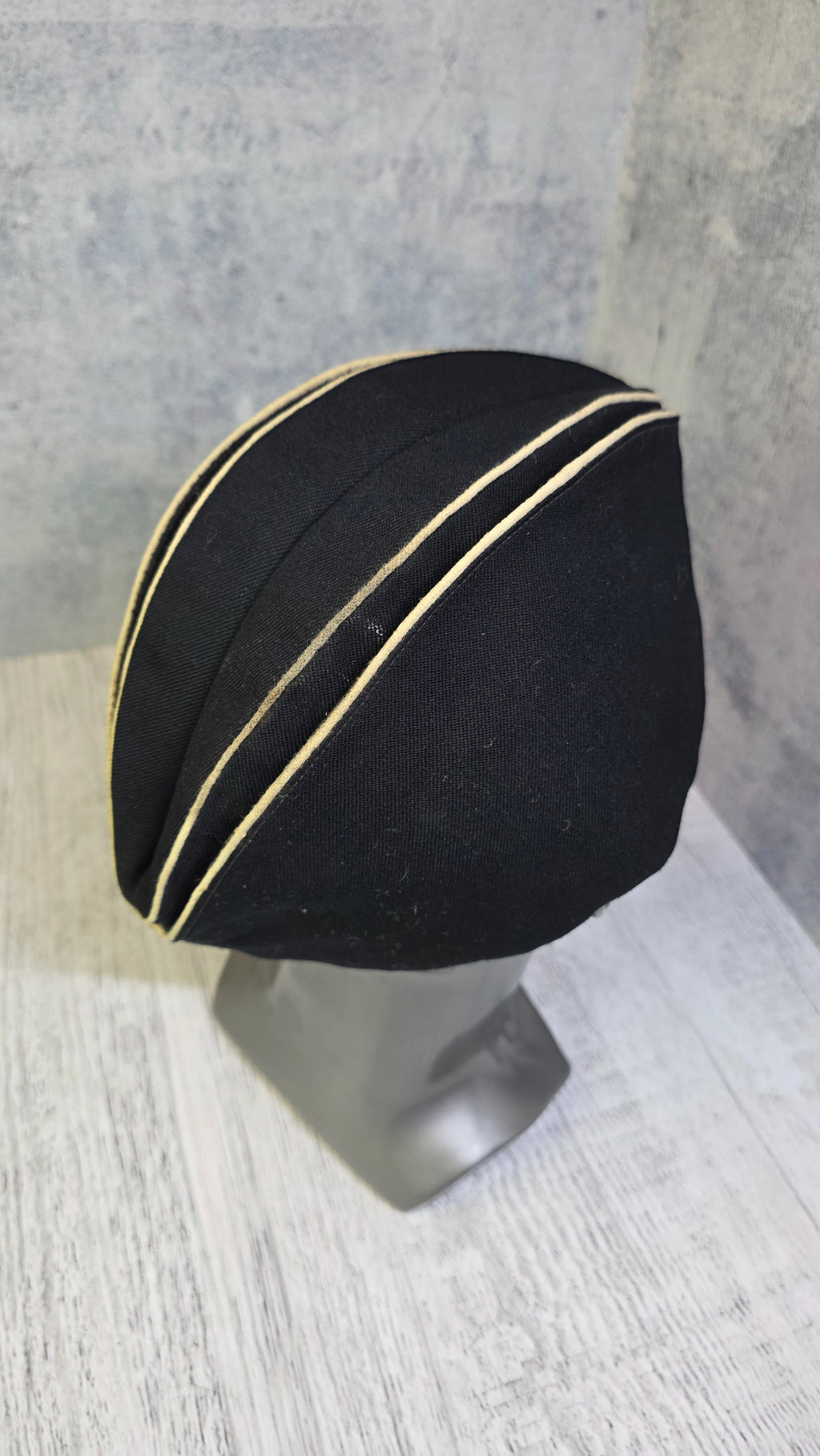 Soviet USSR Naval Pilotka Cap Vintage Navy Officer Side Cap Black Sailor Hat - Legend Returns Vintage
