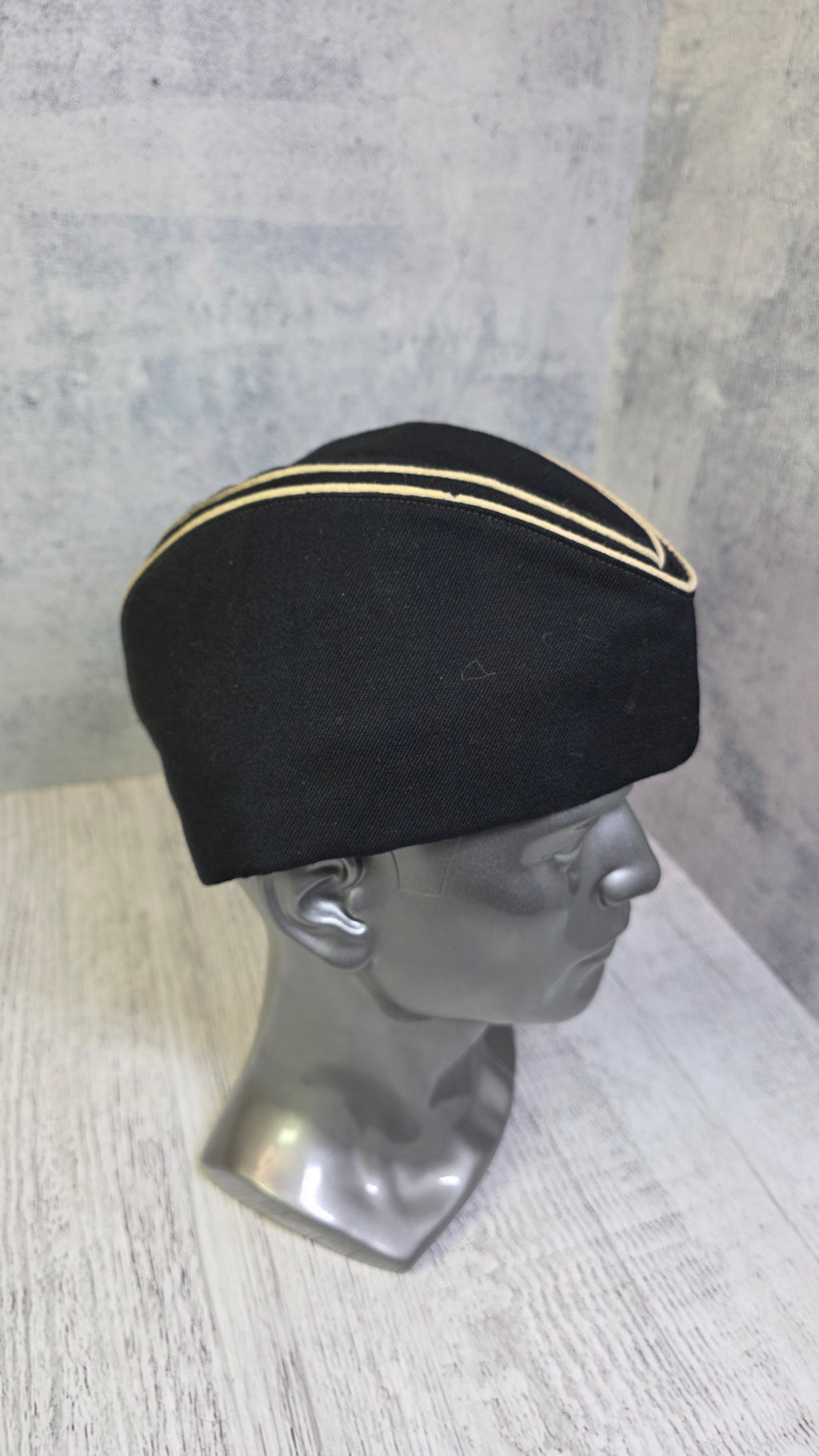 Soviet USSR Naval Pilotka Cap Vintage Navy Officer Side Cap Black Sailor Hat - Legend Returns Vintage