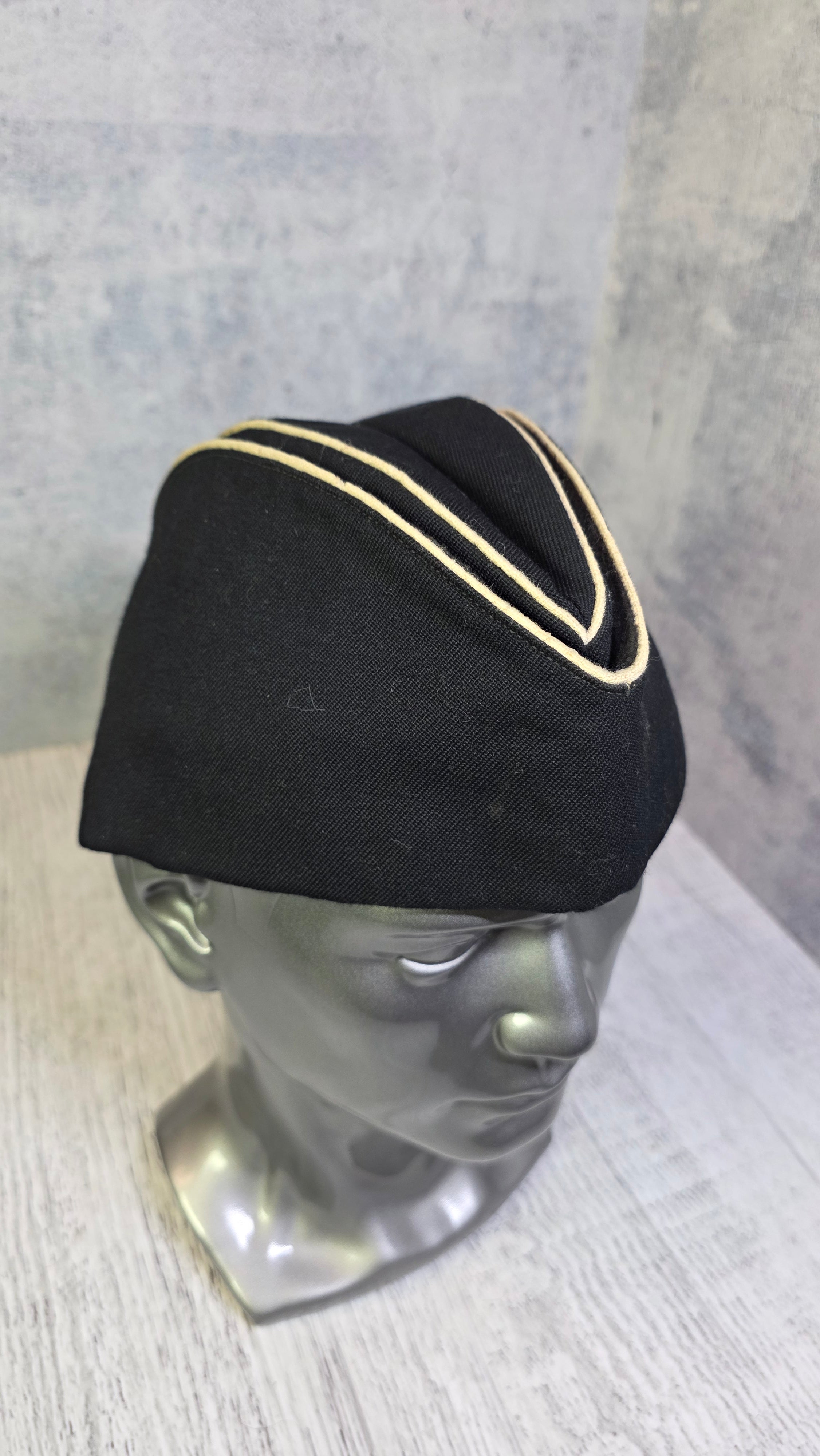 Soviet USSR Naval Pilotka Cap Vintage Navy Officer Side Cap Black Sailor Hat - Legend Returns Vintage