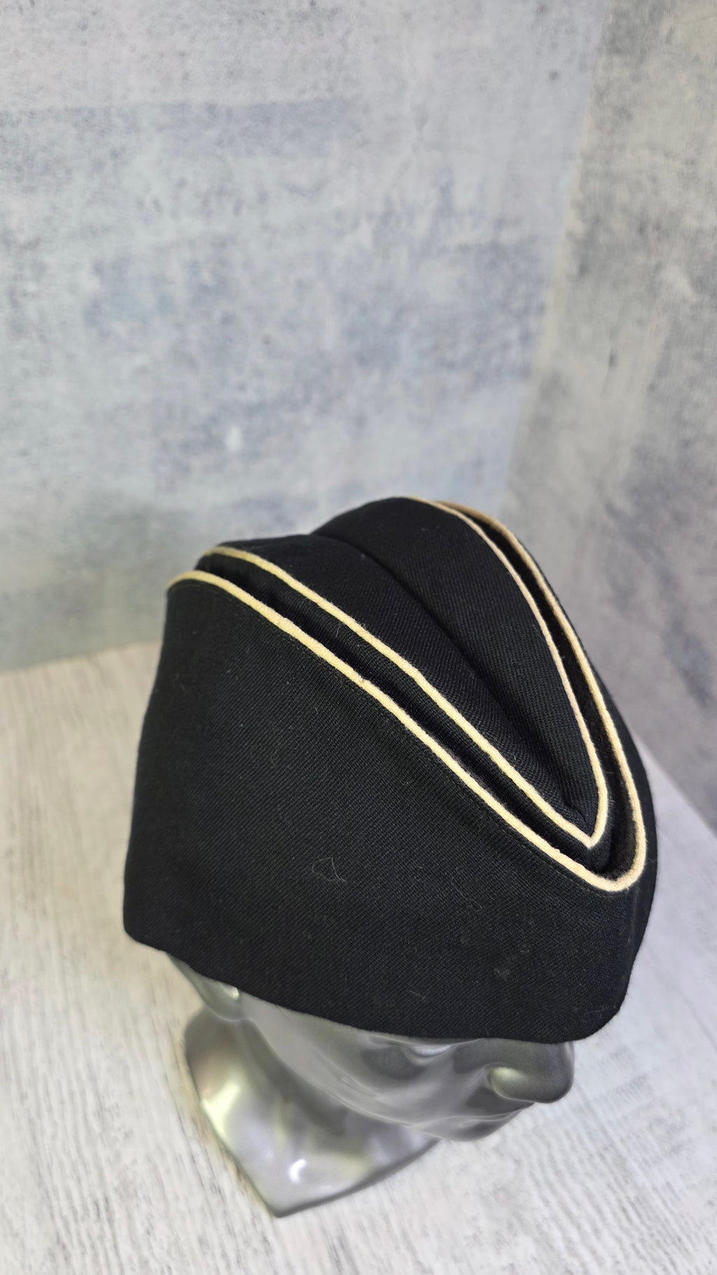 Soviet USSR Naval Pilotka Cap Vintage Navy Officer Side Cap Black Sailor Hat - Legend Returns Vintage