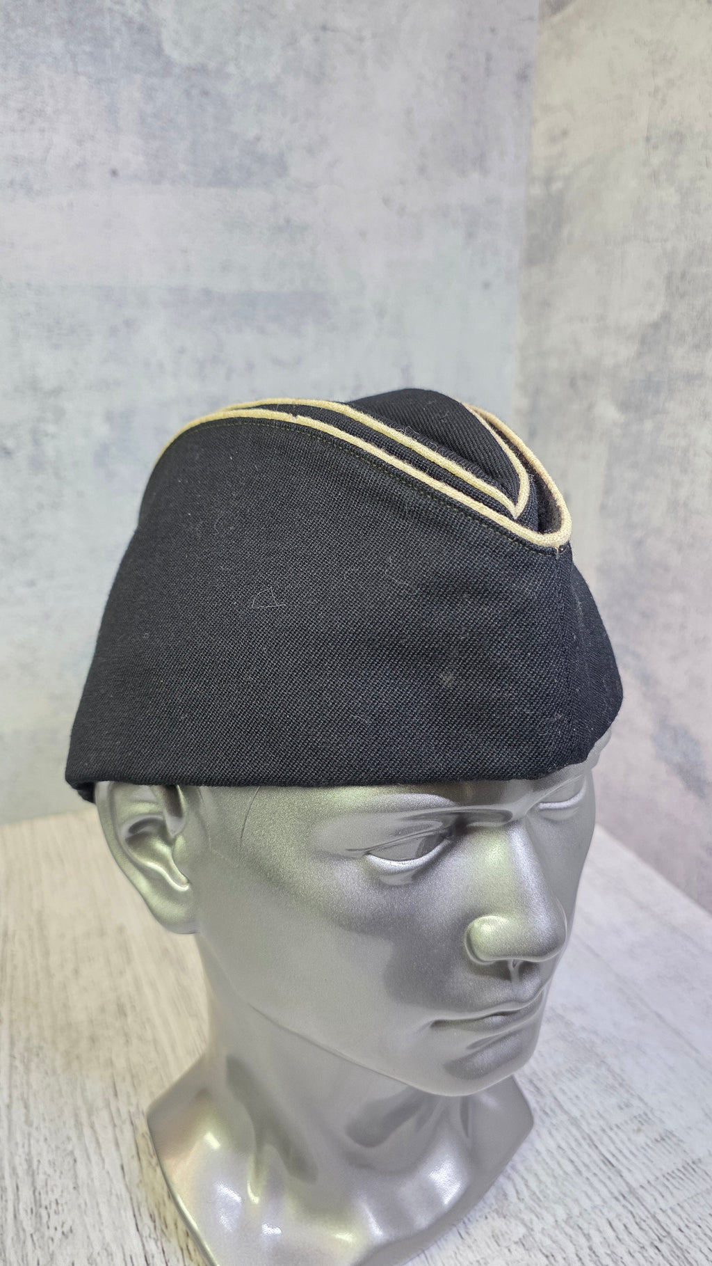 Soviet USSR Naval Pilotka Cap Vintage Navy Officer Side Cap Black Sailor Hat - Legend Returns Vintage