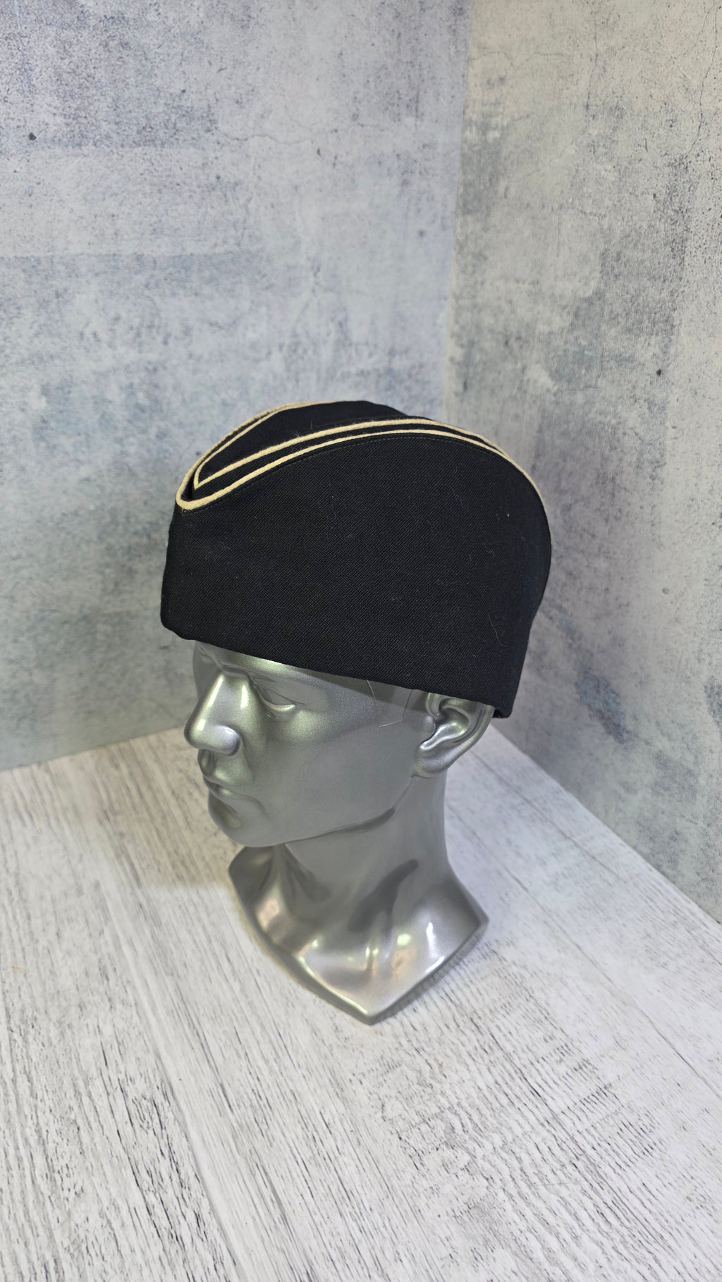 Soviet USSR Naval Pilotka Cap Vintage Navy Officer Side Cap Black Sailor Hat - Legend Returns Vintage