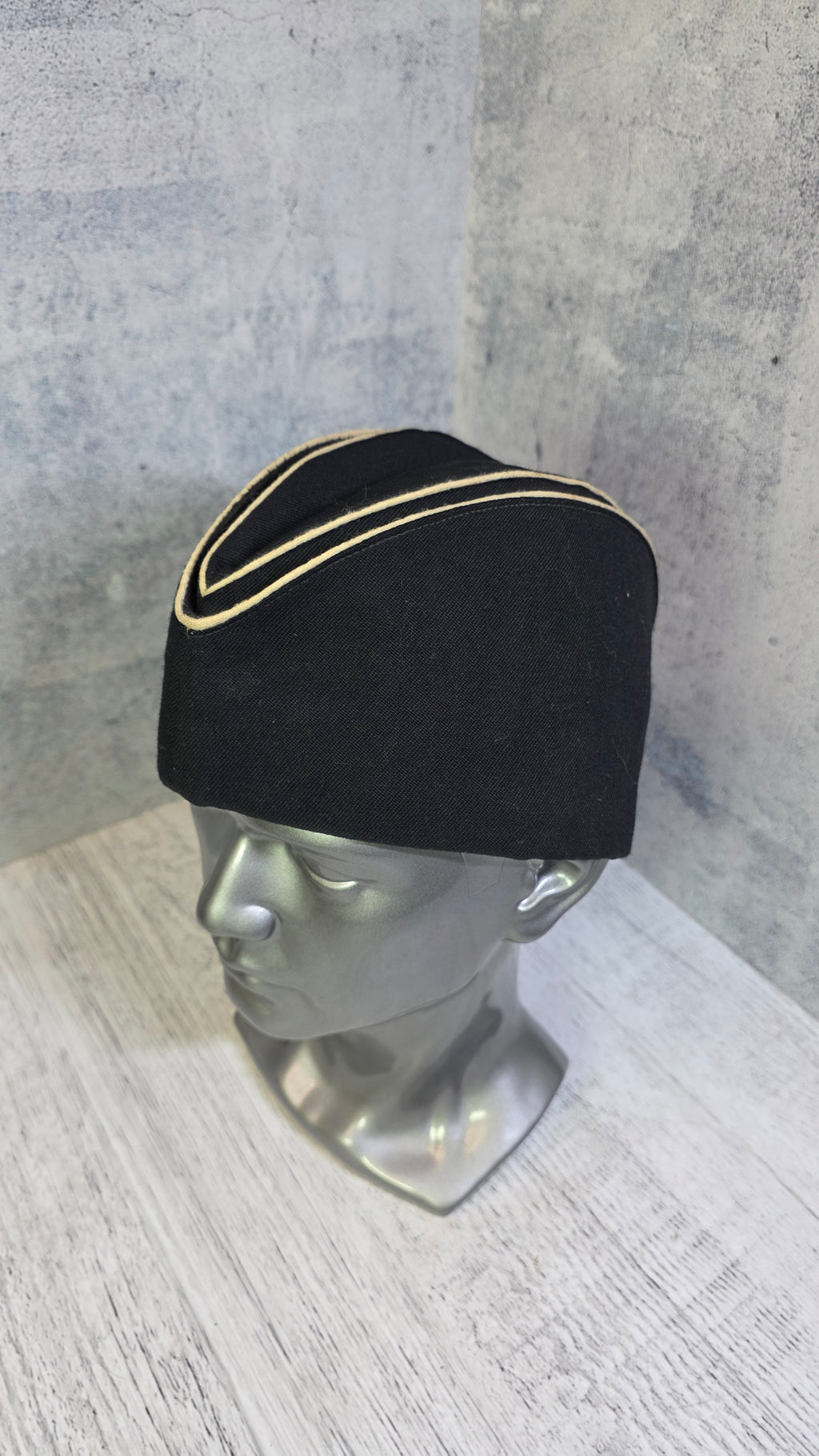 Soviet USSR Naval Pilotka Cap Vintage Navy Officer Side Cap Black Sailor Hat - Legend Returns Vintage