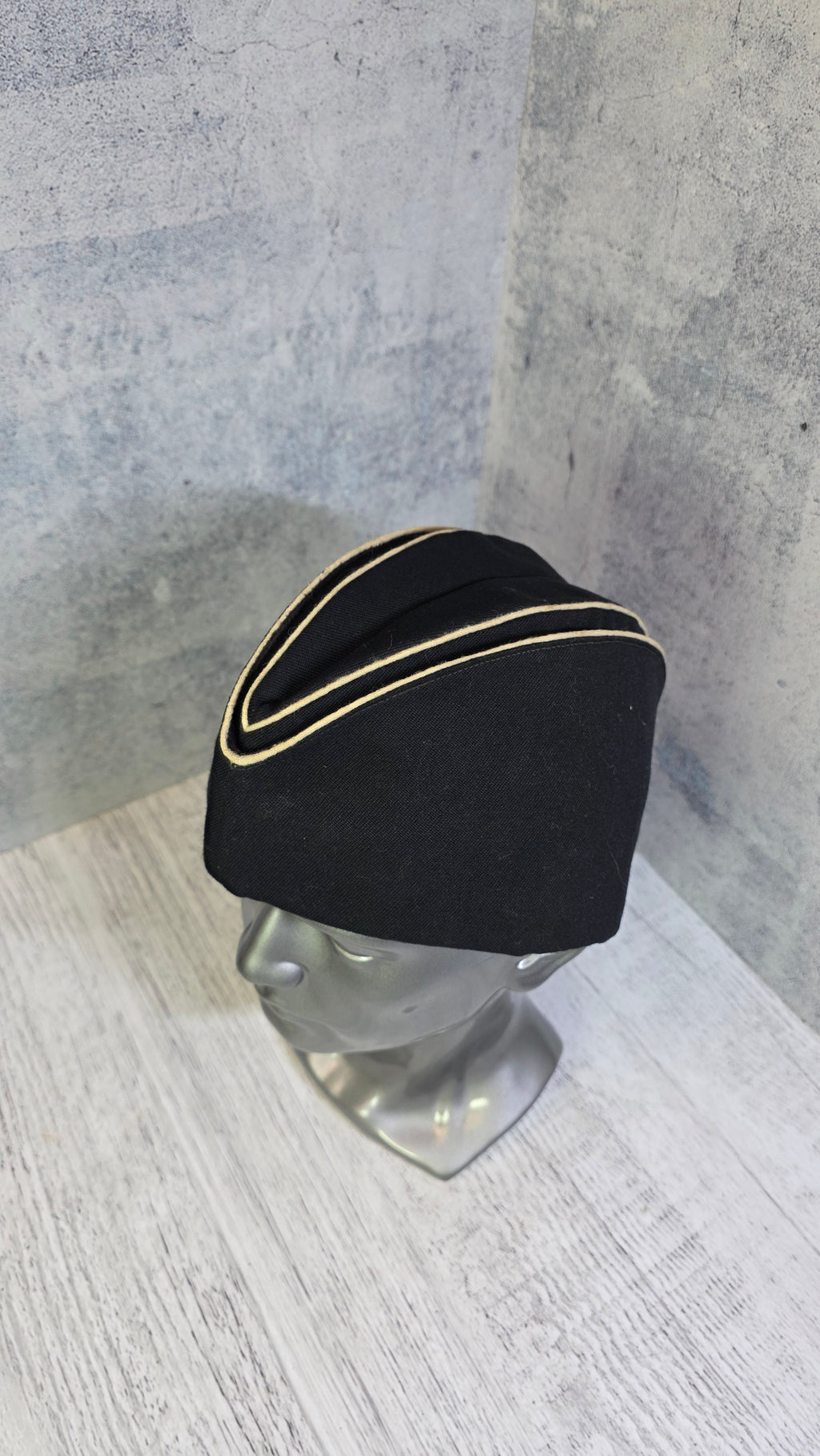 Soviet USSR Naval Pilotka Cap Vintage Navy Officer Side Cap Black Sailor Hat - Legend Returns Vintage