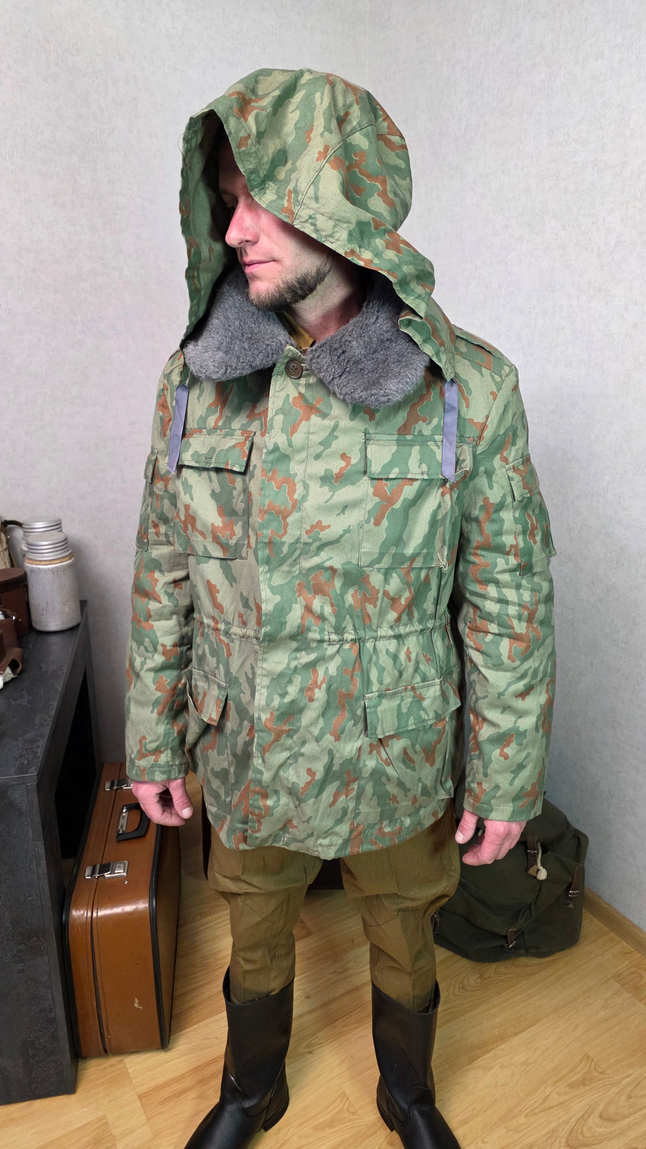 Barvikha VSR-93 Vertical Camouflage Bushlat Jacket Winter Coat Vintage