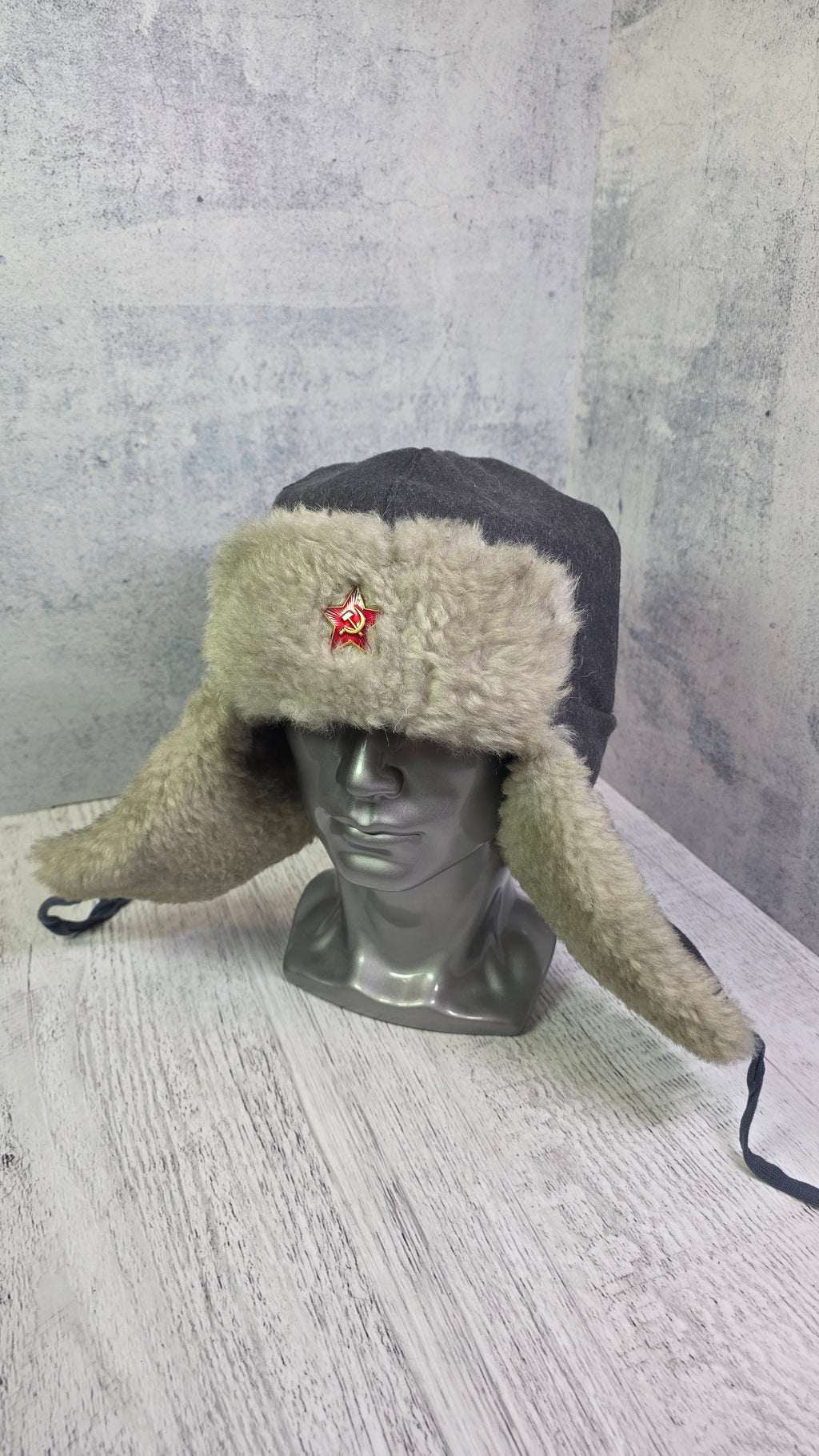 Soviet USSR RKKA Ushanka Hat Vintage Red Army Winter Fur Cap Gray WWII Era Style - Legend Returns Vintage