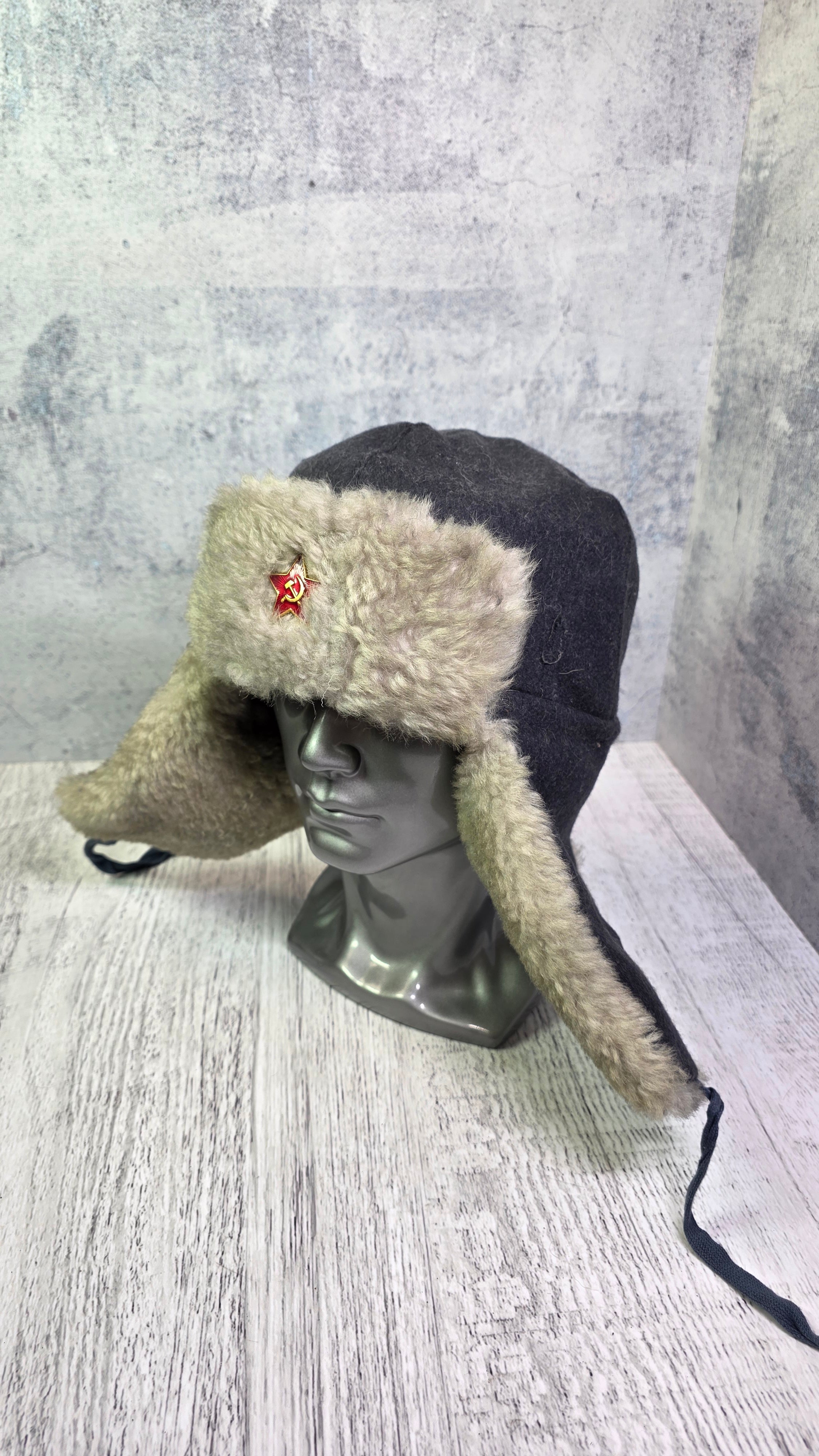 Soviet USSR RKKA Ushanka Hat Vintage Red Army Winter Fur Cap Gray WWII Era Style - Legend Returns Vintage