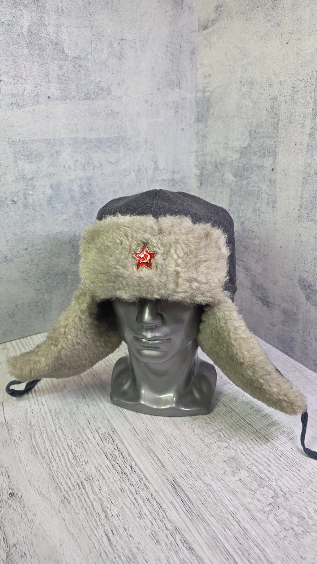 Soviet USSR RKKA Ushanka Hat Vintage Red Army Winter Fur Cap Gray WWII Era Style - Legend Returns Vintage