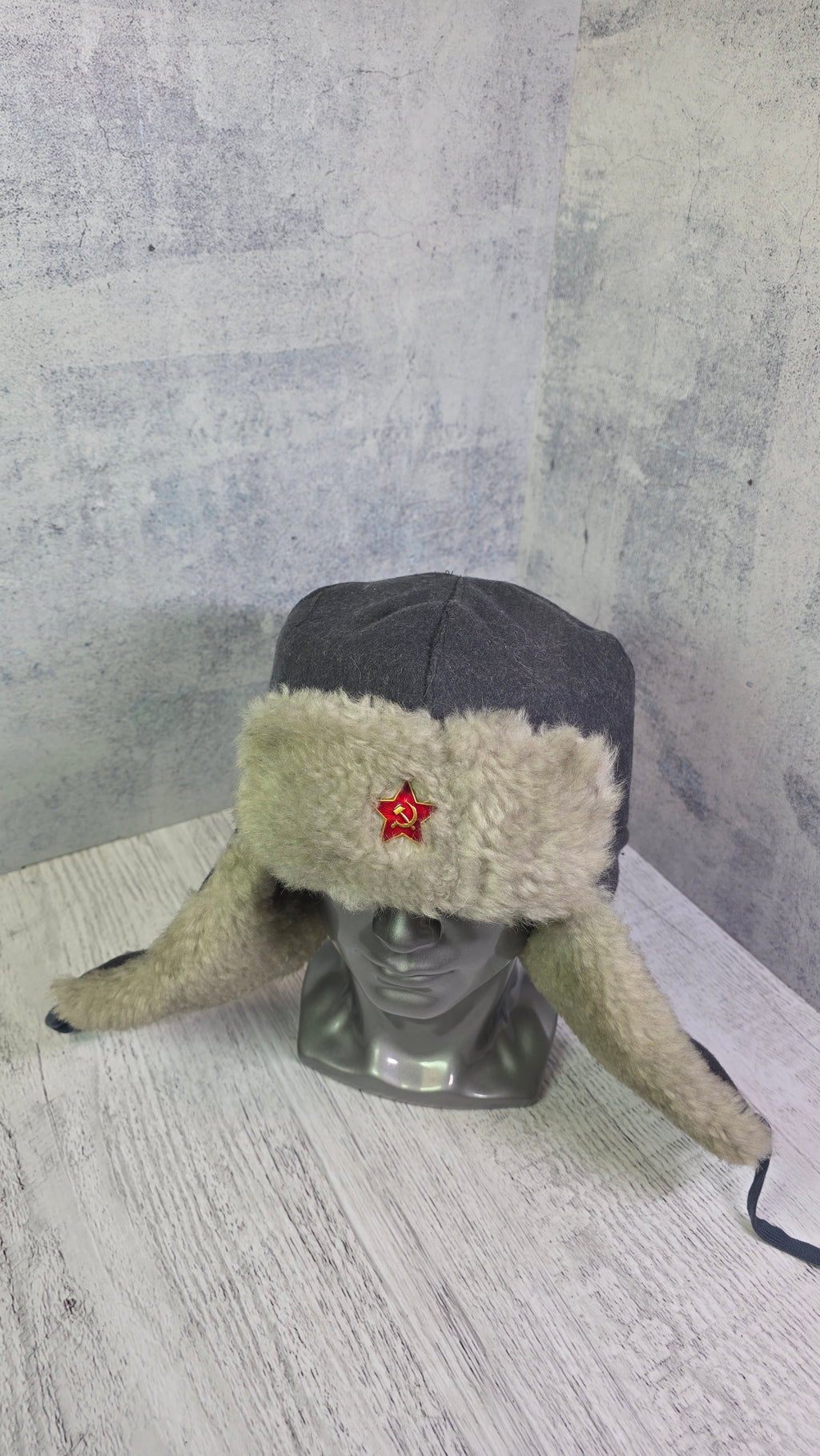 Soviet USSR RKKA Ushanka Hat Vintage Red Army Winter Fur Cap Gray WWII Era Style - Legend Returns Vintage