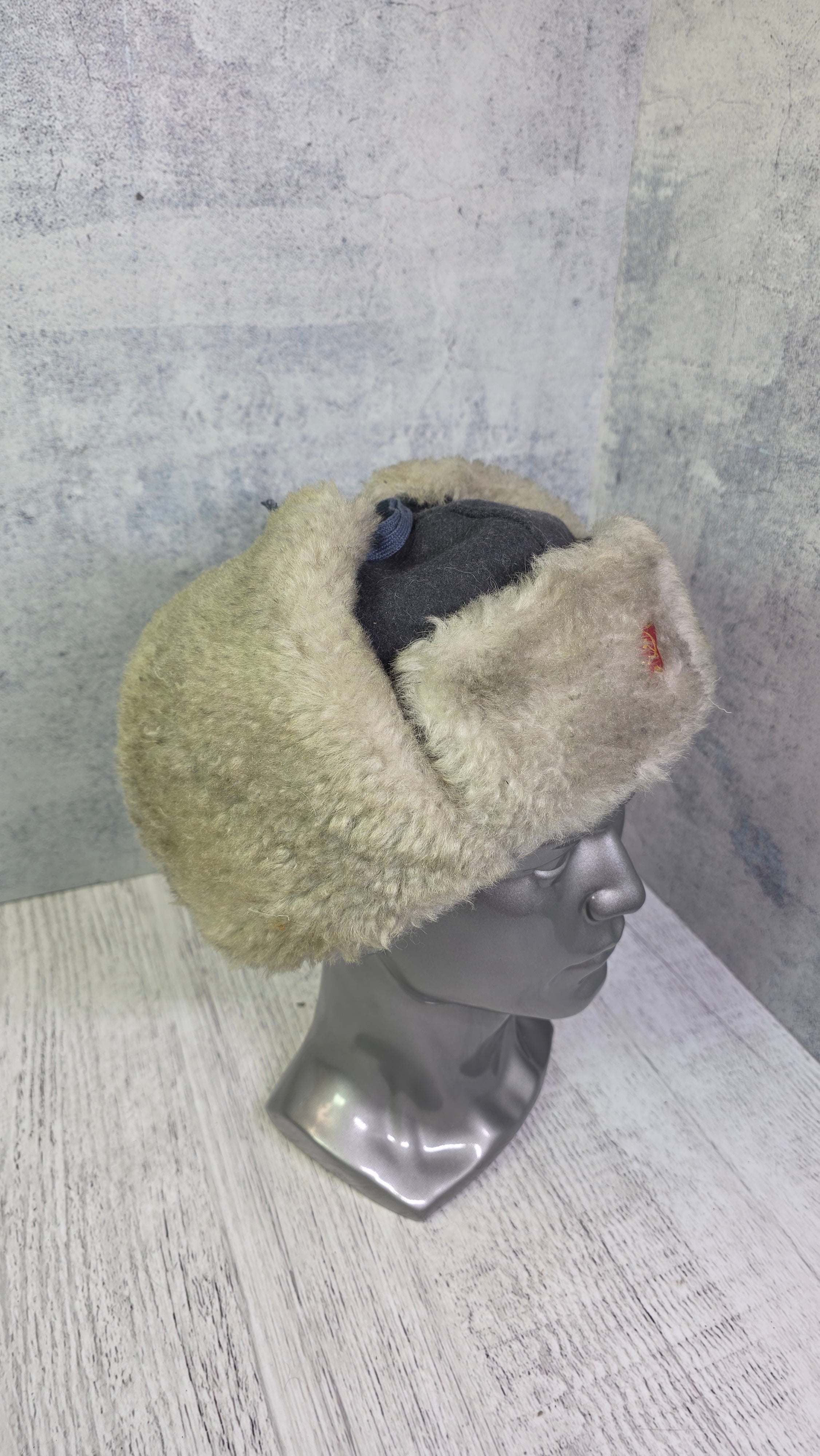 Soviet USSR RKKA Ushanka Hat Vintage Red Army Winter Fur Cap Gray WWII Era Style - Legend Returns Vintage