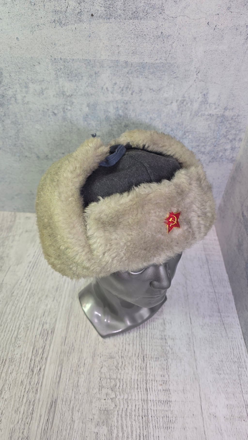 Soviet USSR RKKA Ushanka Hat Vintage Red Army Winter Fur Cap Gray WWII Era Style - Legend Returns Vintage