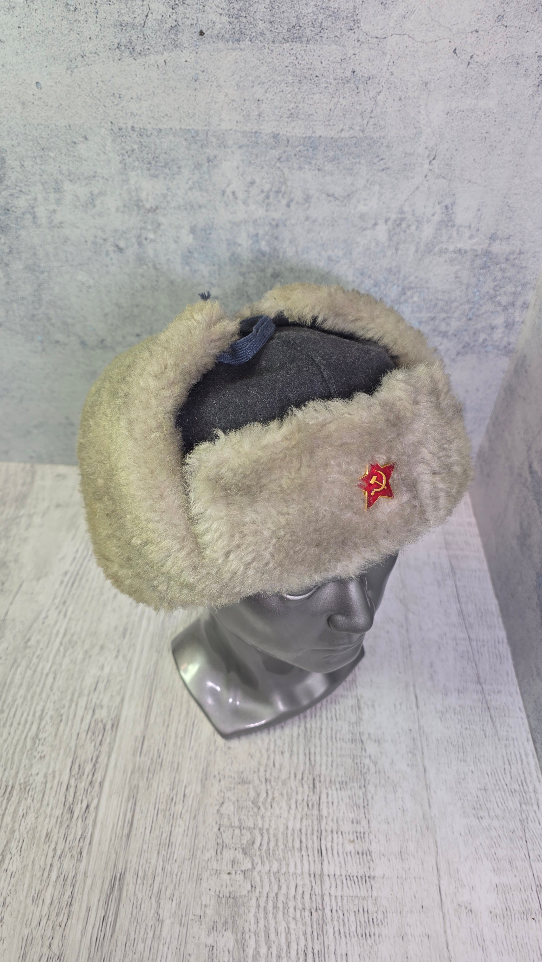 Soviet USSR RKKA Ushanka Hat Vintage Red Army Winter Fur Cap Gray WWII Era Style - Legend Returns Vintage