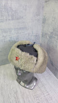 Soviet USSR RKKA Ushanka Hat Vintage Red Army Winter Fur Cap Gray WWII Era Style - Legend Returns Vintage