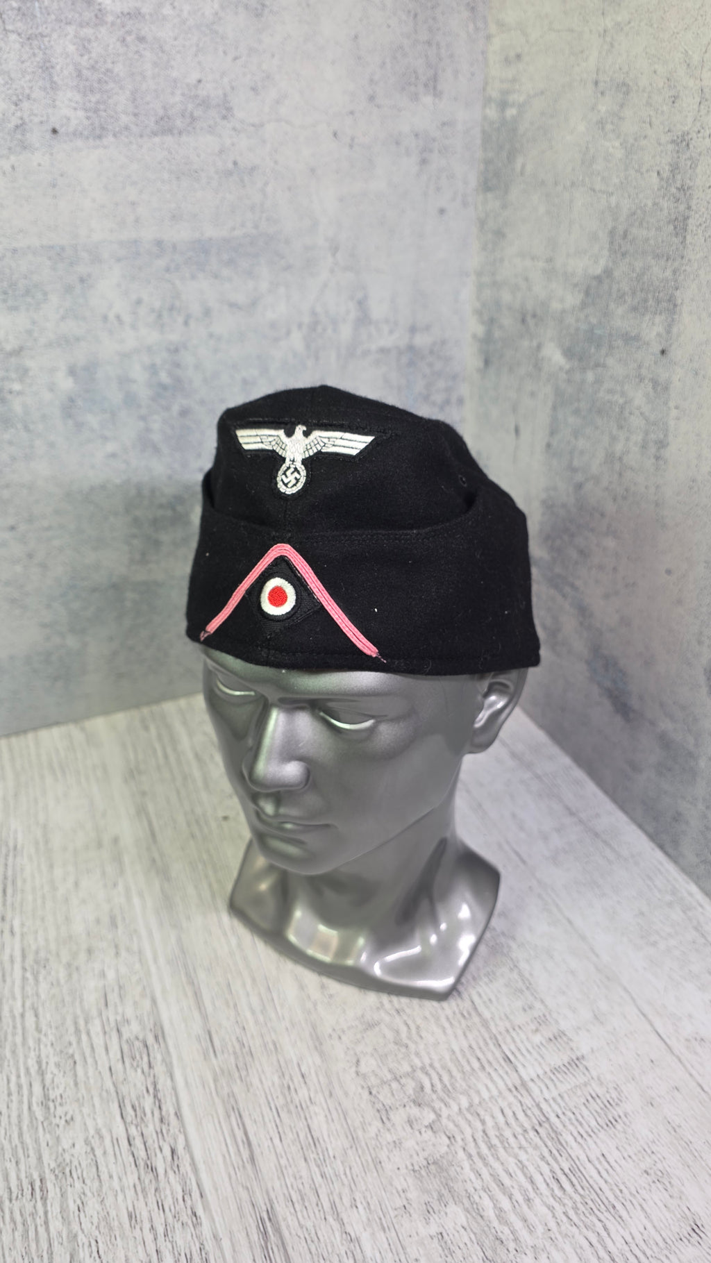 WWII German Panzer Side Cap M38 Vintage Black Tank Crew Field Cap Historical Headwear - Legend Returns Vintage