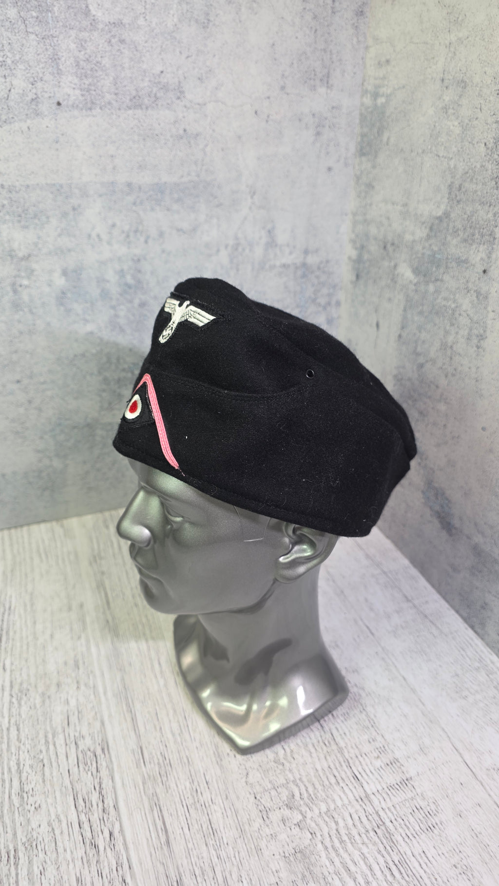 WWII German Panzer Side Cap M38 Vintage Black Tank Crew Field Cap Historical Headwear - Legend Returns Vintage