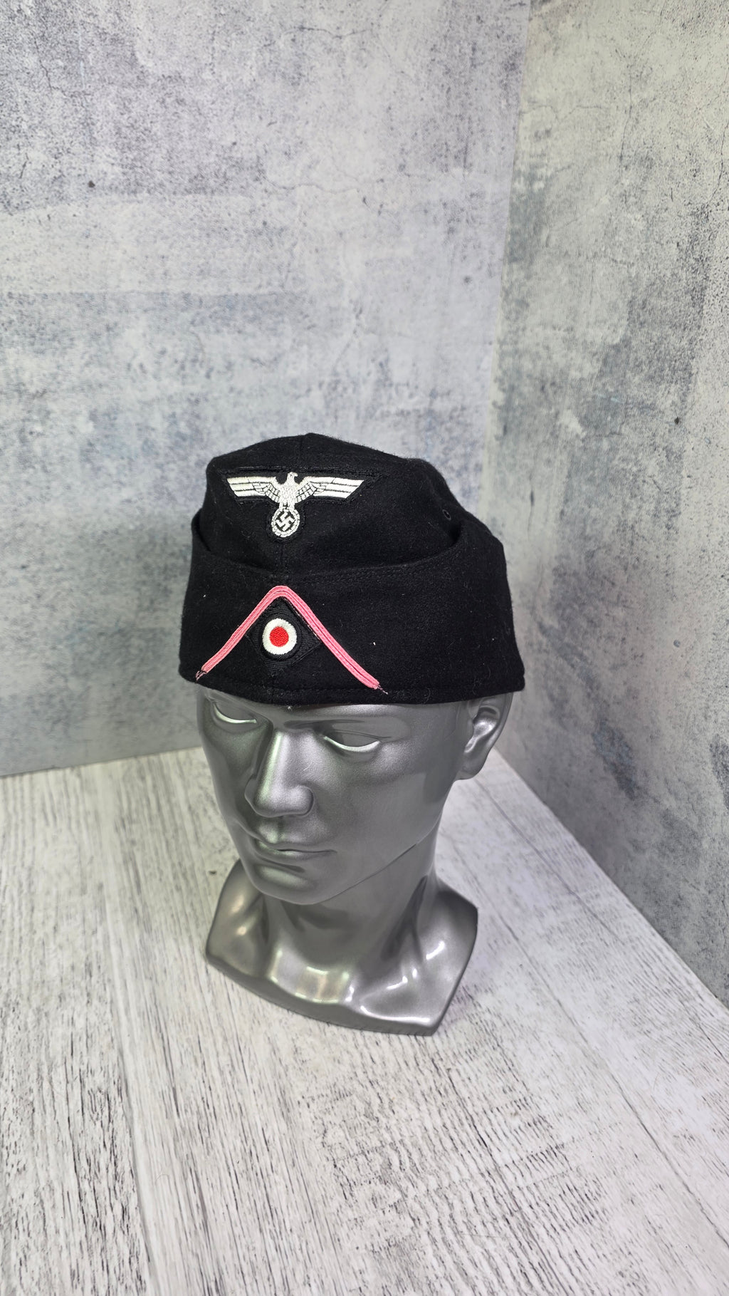WWII German Panzer Side Cap M38 Vintage Black Tank Crew Field Cap Historical Headwear - Legend Returns Vintage