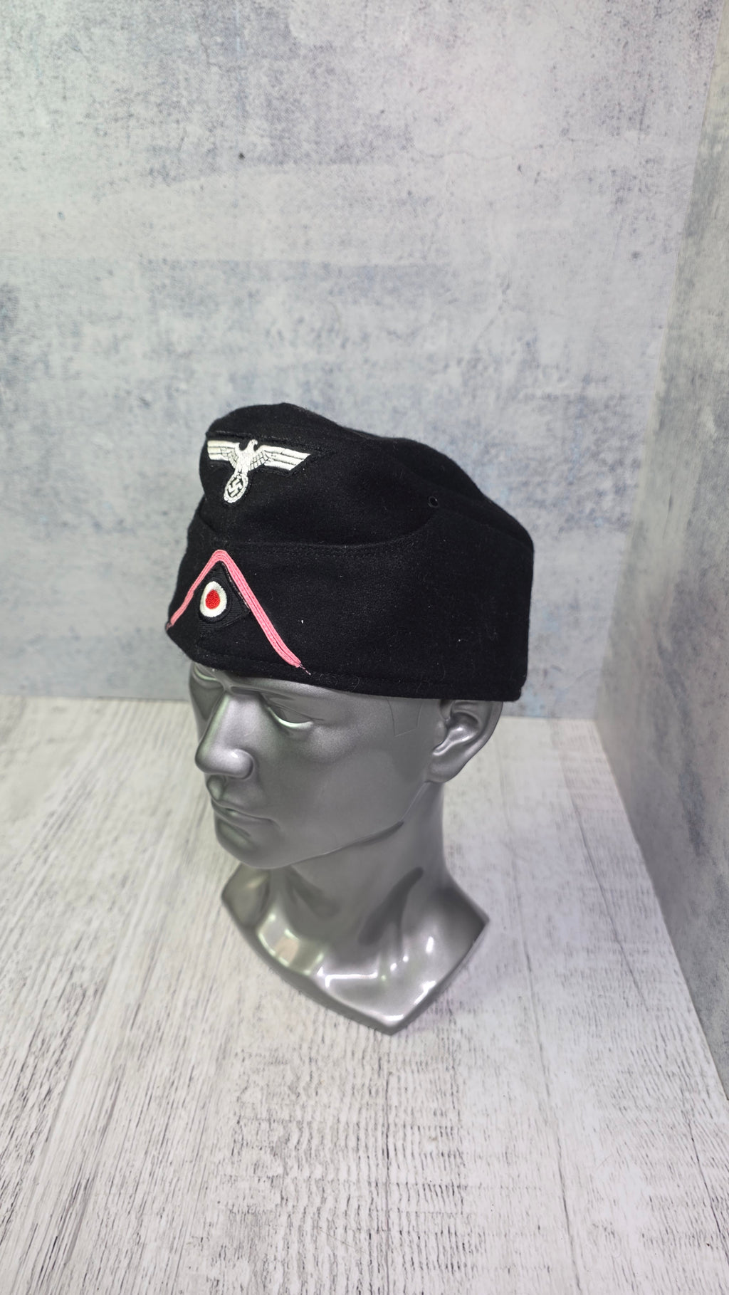 WWII German Panzer Side Cap M38 Vintage Black Tank Crew Field Cap Historical Headwear - Legend Returns Vintage