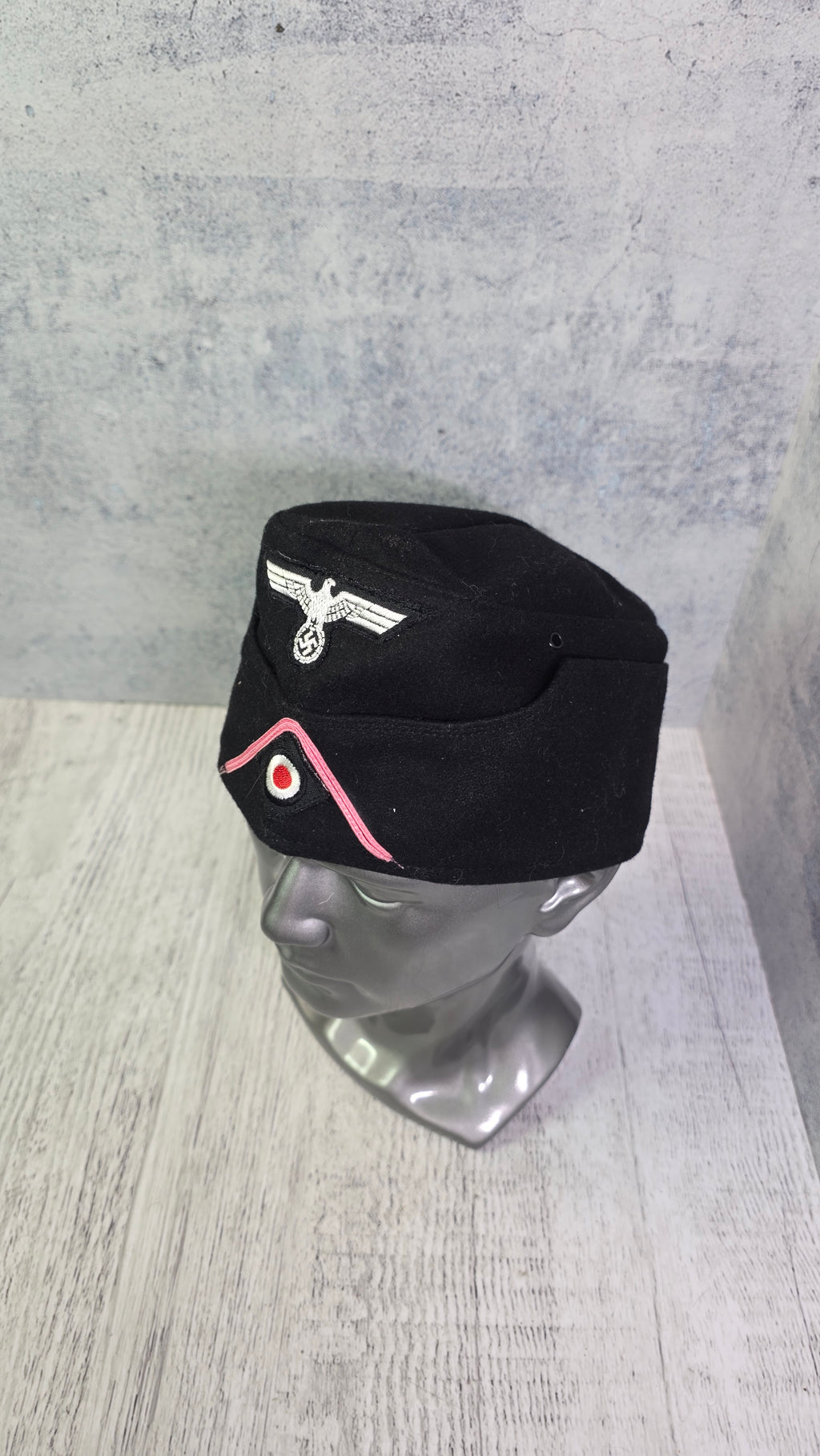 WWII German Panzer Side Cap M38 Vintage Black Tank Crew Field Cap Historical Headwear - Legend Returns Vintage