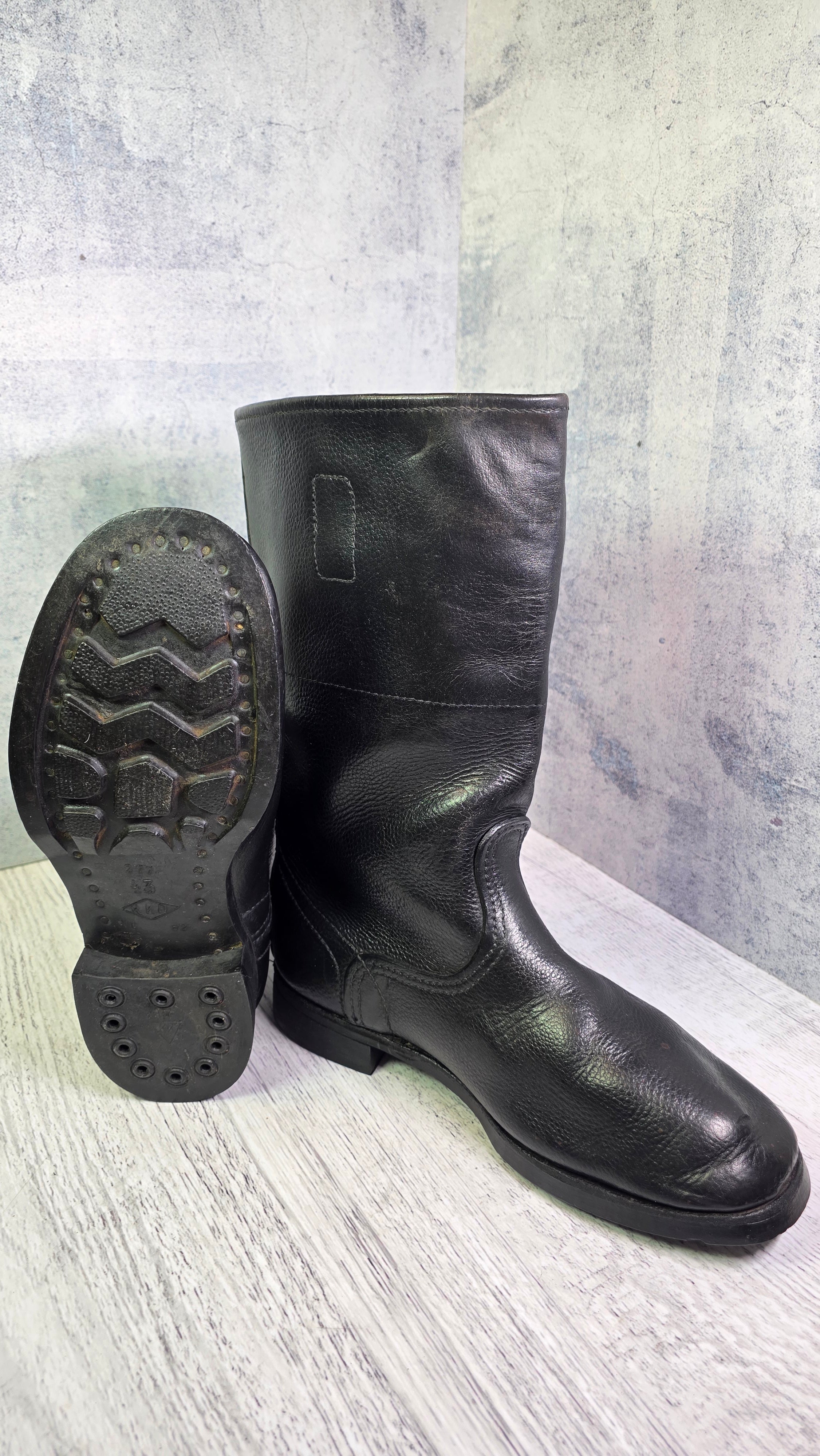 Soviet USSR Naval Deck Boots Vintage VMF Leather Fleet Service Boots - Legend Returns Vintage