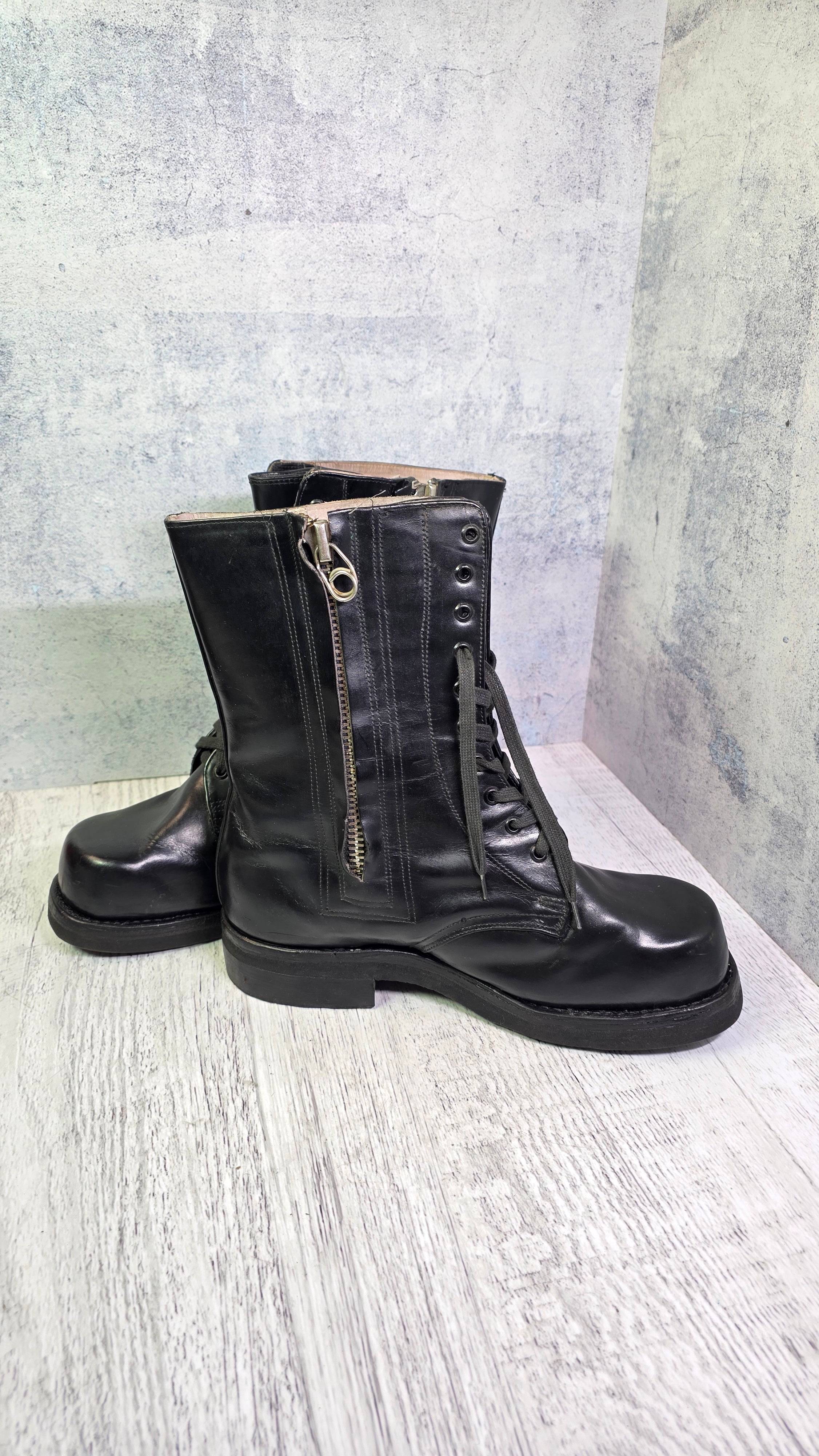 Soviet USSR Pilot Flight Boots Vintage Air Force Leather Zip Flight Footwear - Legend Returns Vintage