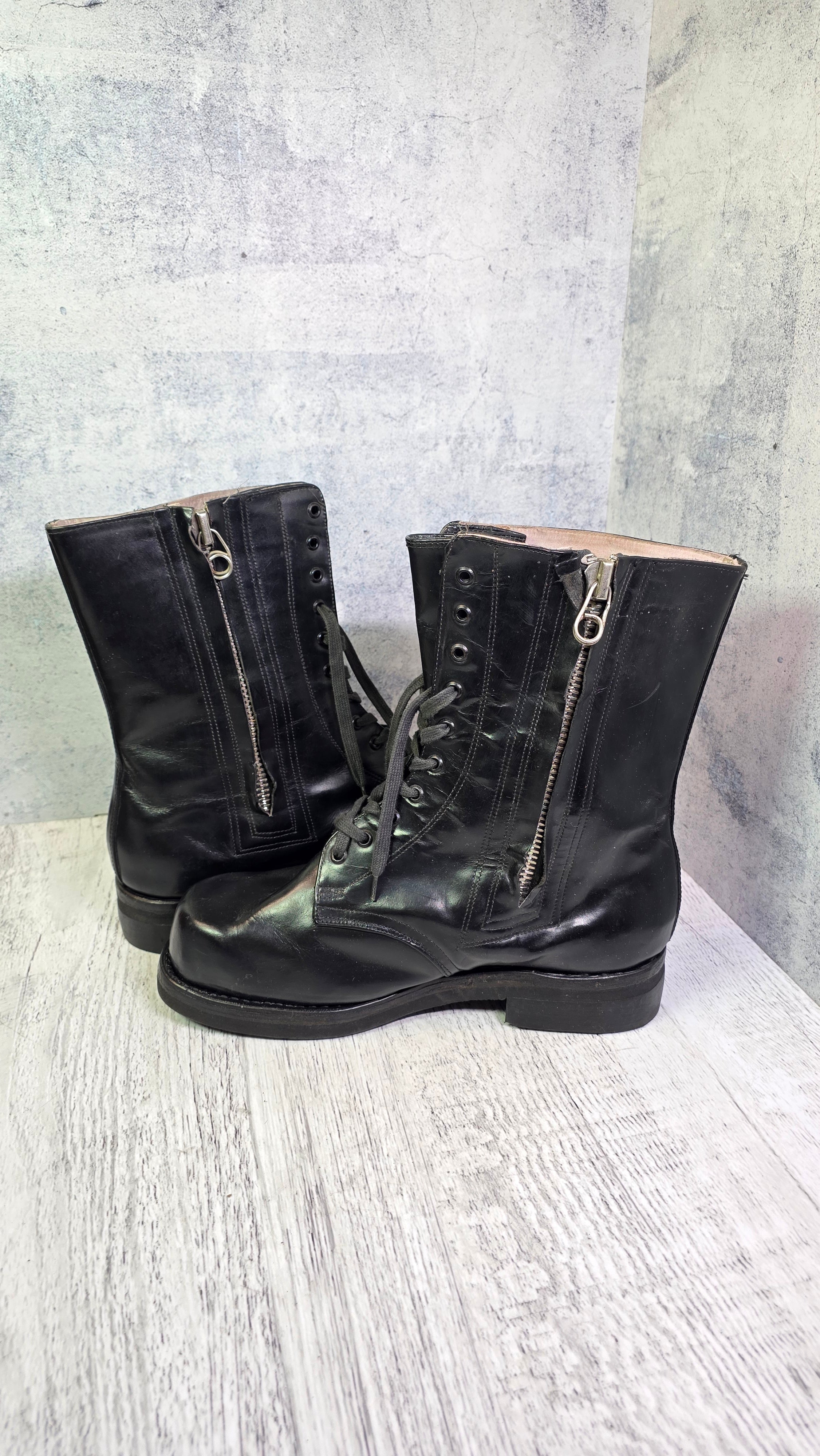 Soviet USSR Pilot Flight Boots Vintage Air Force Leather Zip Flight Footwear - Legend Returns Vintage