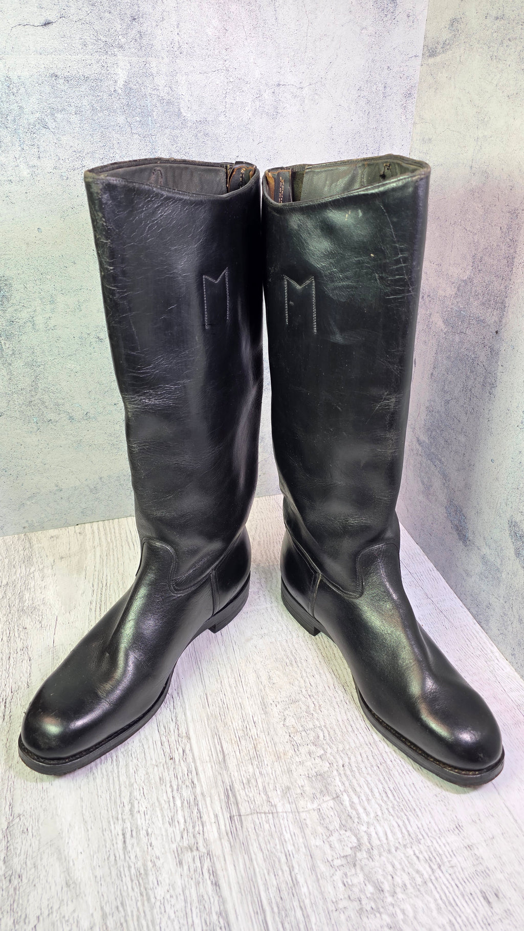 East German NVA Chrome Leather Boots Vintage DDR Officer Parade Jackboots - Legend Returns Vintage