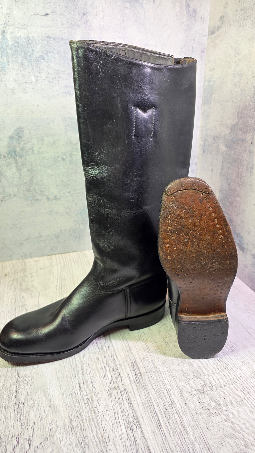 East German NVA Chrome Leather Boots Vintage DDR Officer Parade Jackboots - Legend Returns Vintage