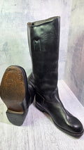 East German NVA Chrome Leather Boots Vintage DDR Officer Parade Jackboots - Legend Returns Vintage