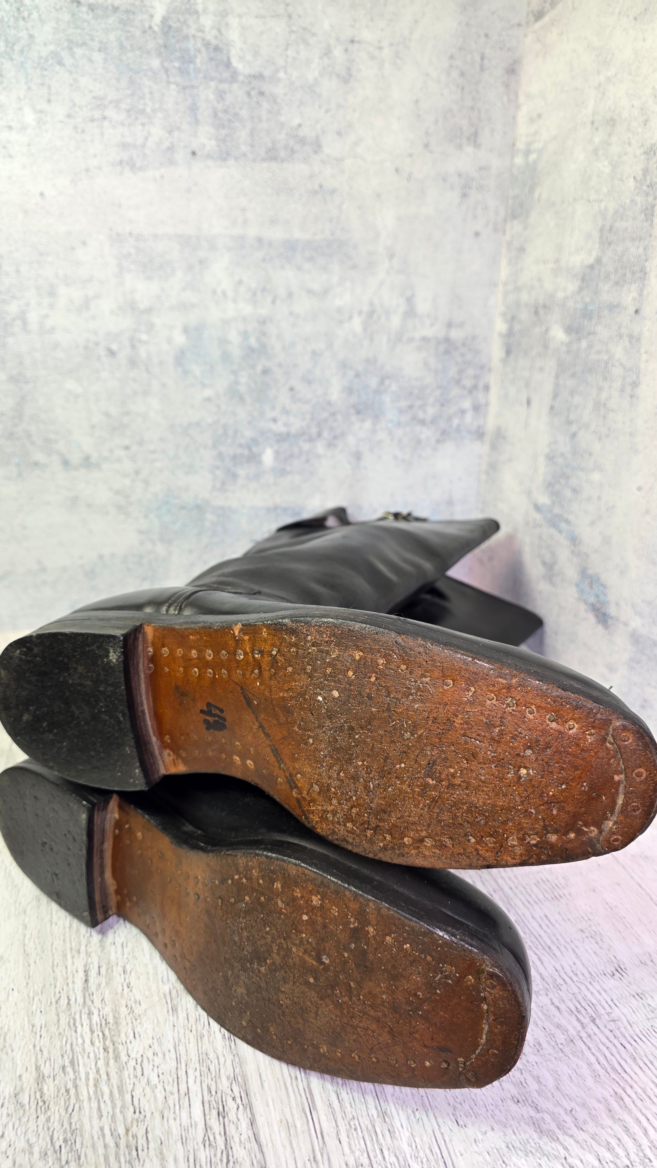 East German NVA Chrome Leather Boots Vintage DDR Officer Parade Jackboots - Legend Returns Vintage