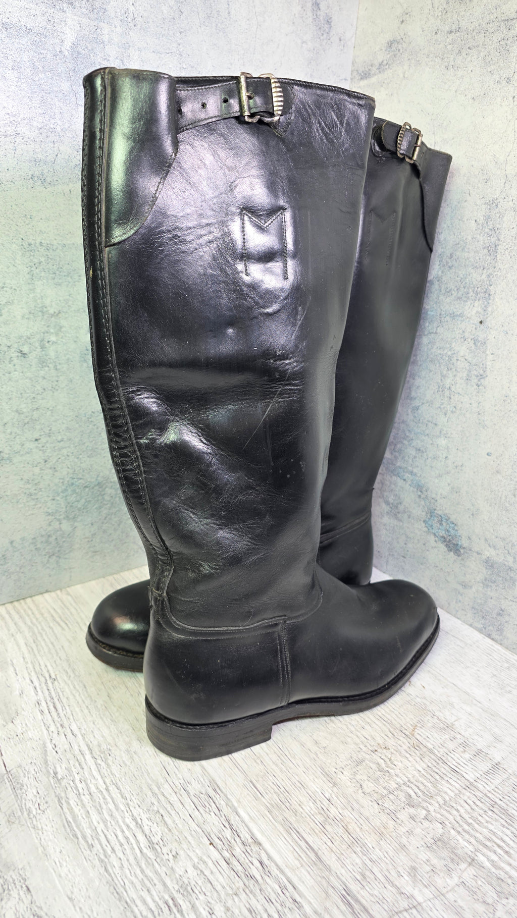 East German NVA Chrome Leather Boots Vintage DDR Officer Parade Jackboots - Legend Returns Vintage