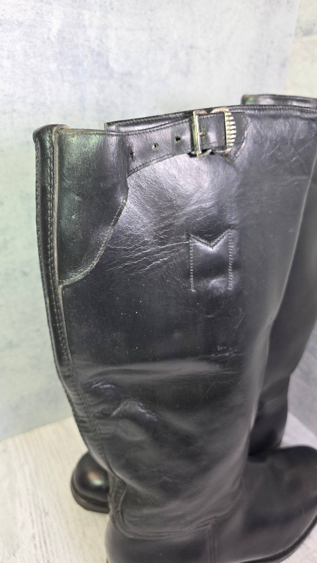 East German NVA Chrome Leather Boots Vintage DDR Officer Parade Jackboots - Legend Returns Vintage
