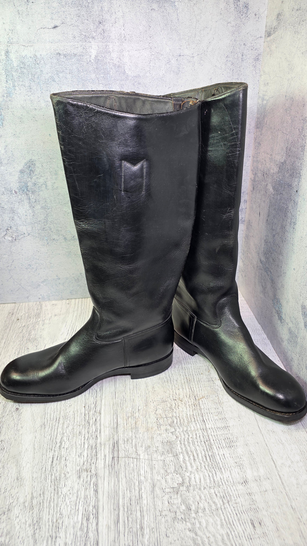 East German NVA Chrome Leather Boots Vintage DDR Officer Parade Jackboots - Legend Returns Vintage