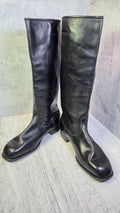 East German NVA Officer Boots Vintage DDR Chrome Leather Parade Jackboots 1965 - Legend Returns Vintage