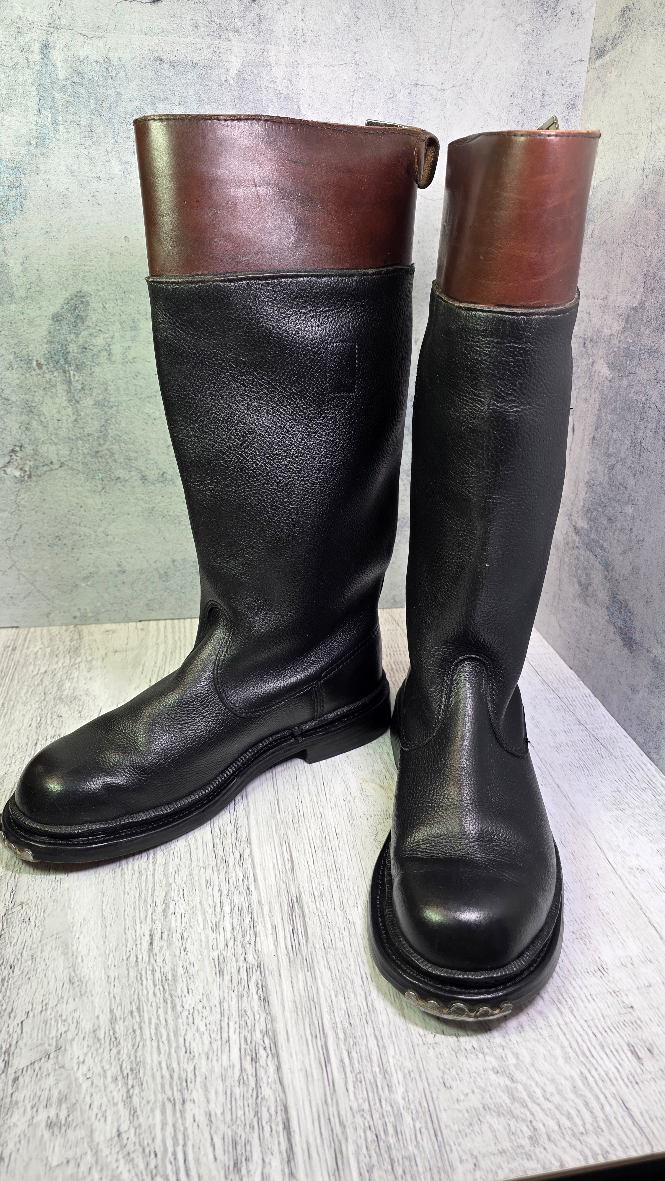 Vintage DDR NVA Tall Leather Officer Boots East German Parade Footwear - Legend Returns Vintage