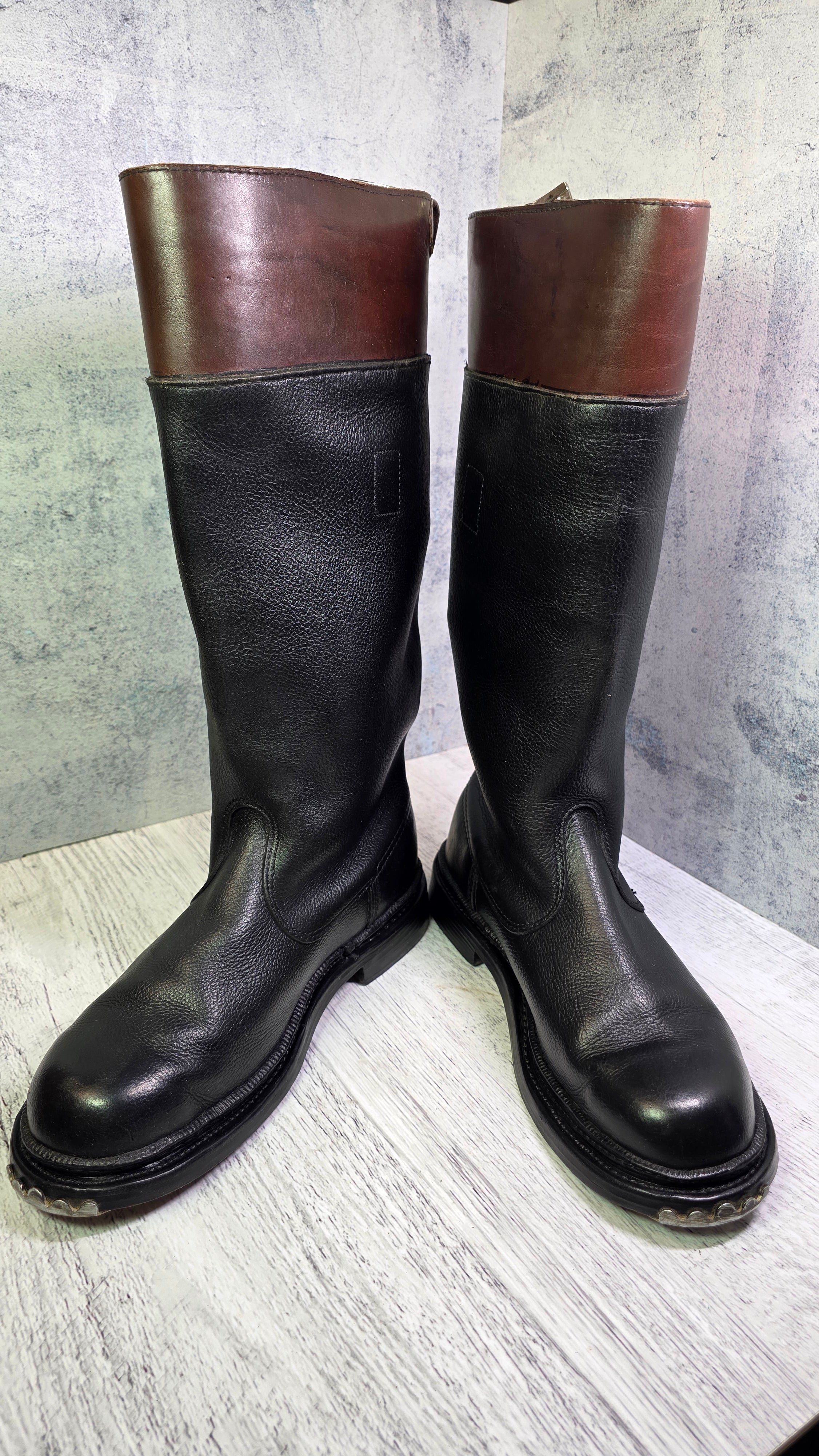 Vintage DDR NVA Tall Leather Officer Boots East German Parade Footwear - Legend Returns Vintage