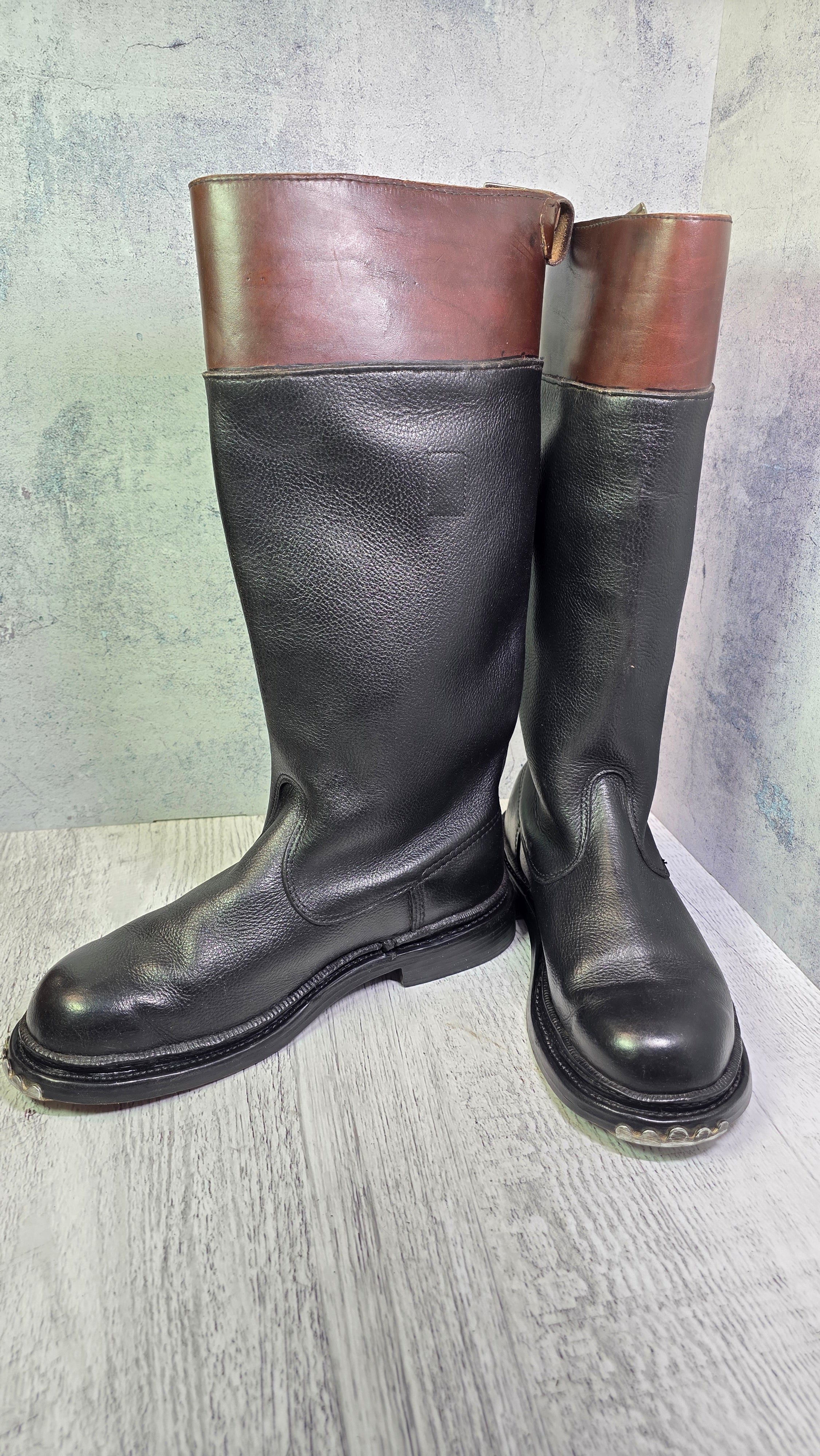 Vintage DDR NVA Tall Leather Officer Boots East German Parade Footwear - Legend Returns Vintage