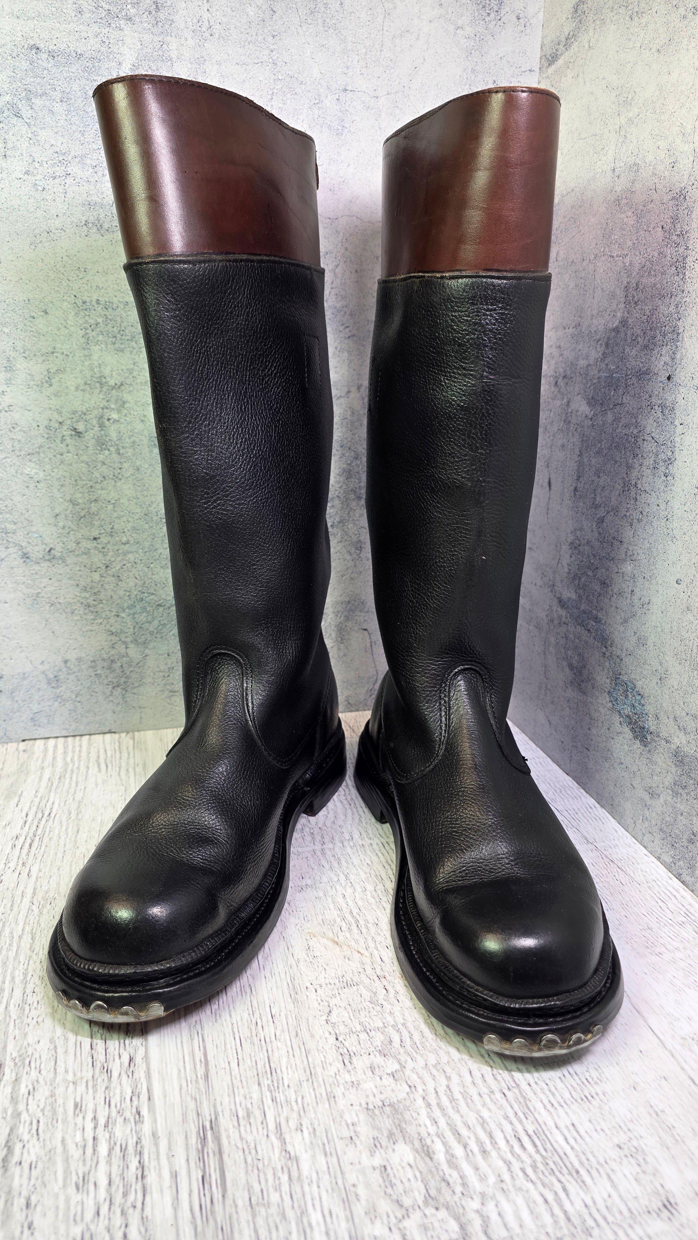 Vintage DDR NVA Tall Leather Officer Boots East German Parade Footwear - Legend Returns Vintage