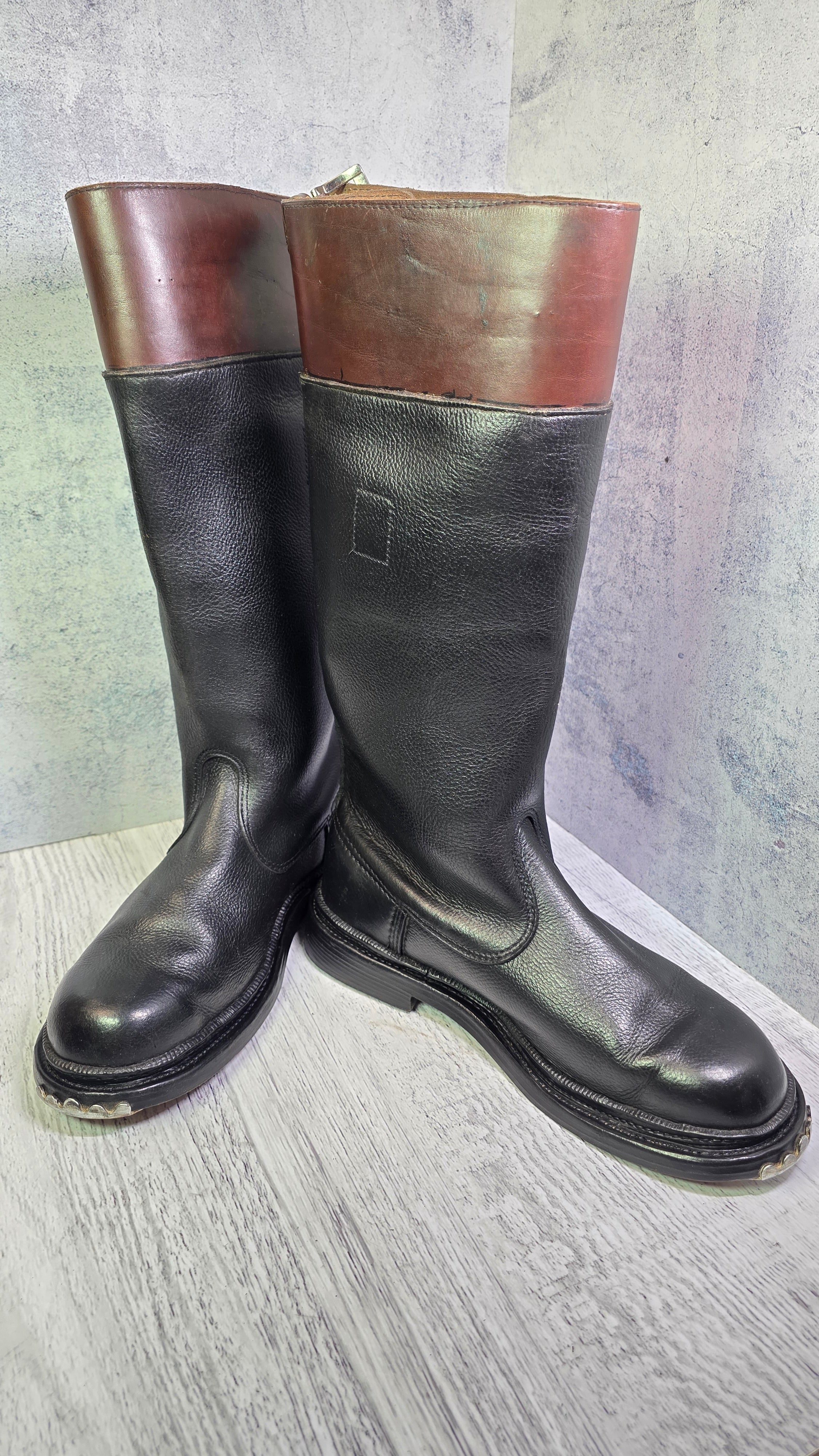 Vintage DDR NVA Tall Leather Officer Boots East German Parade Footwear - Legend Returns Vintage