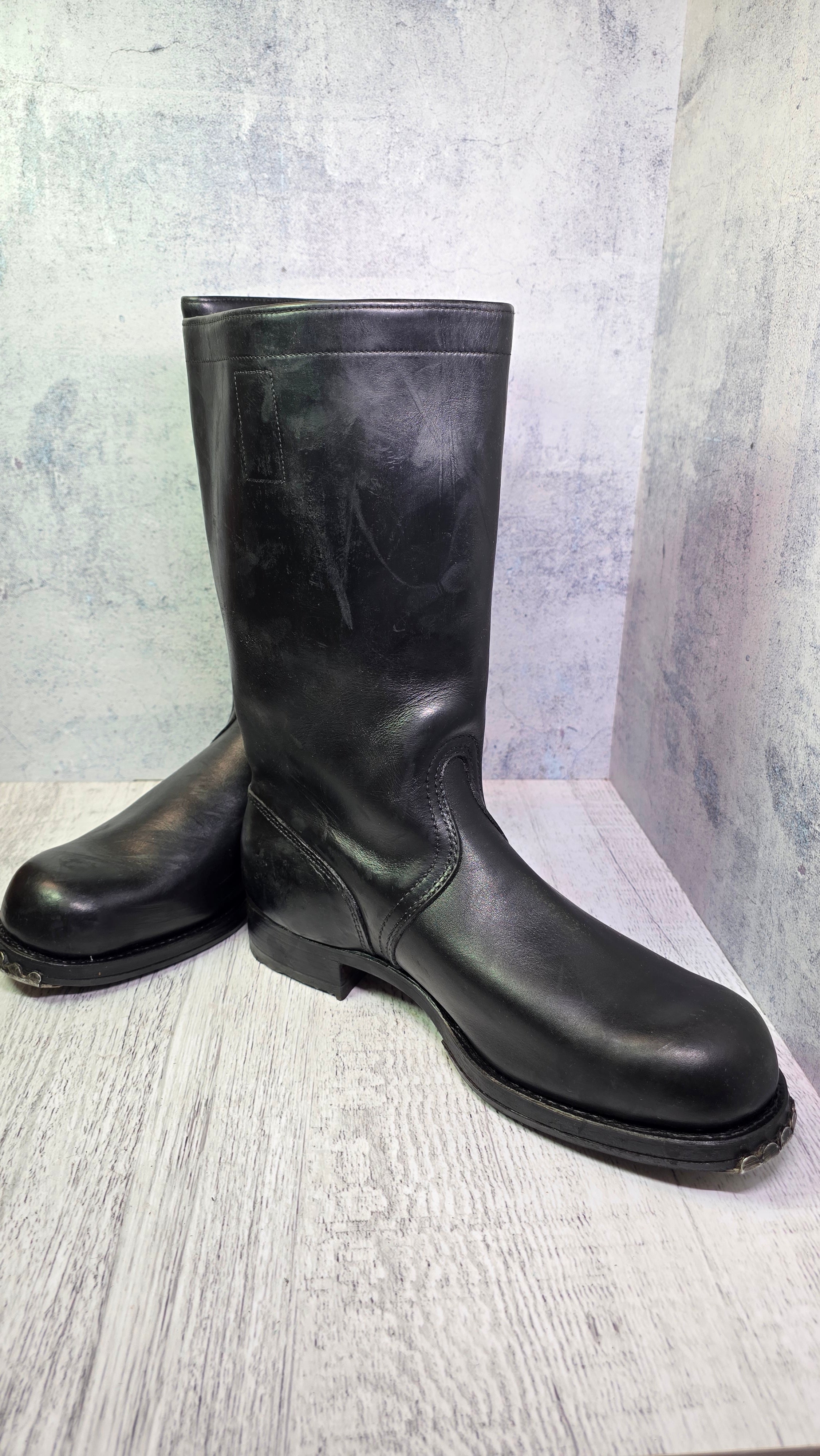 West German Bundeswehr Leather Boots Vintage Knobelbecher Tall Field Boots - Legend Returns Vintage