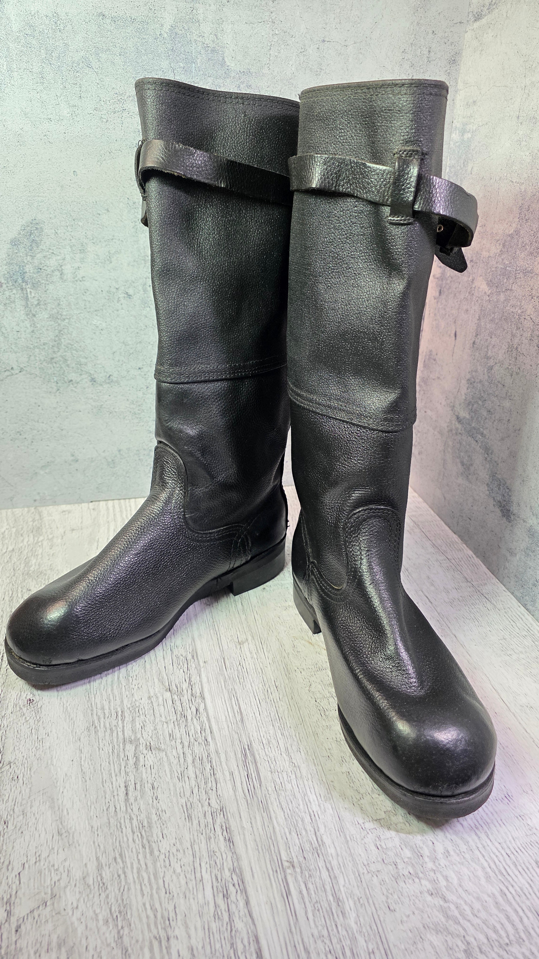Soviet Air Force Leather Boots Vintage USSR Pilot Style Tall Boots - Legend Returns Vintage
