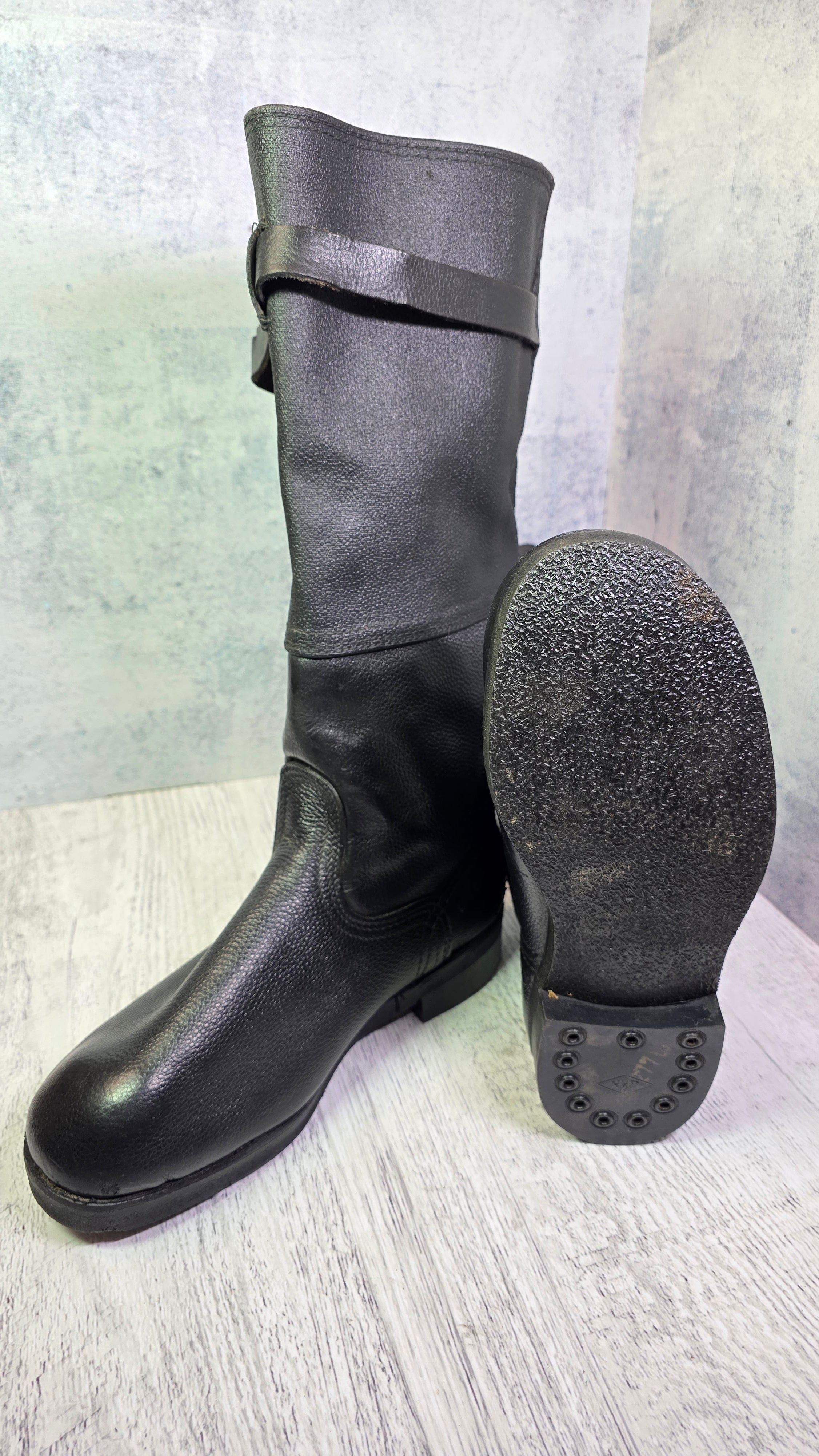 Soviet Air Force Leather Boots Vintage USSR Pilot Style Tall Boots - Legend Returns Vintage