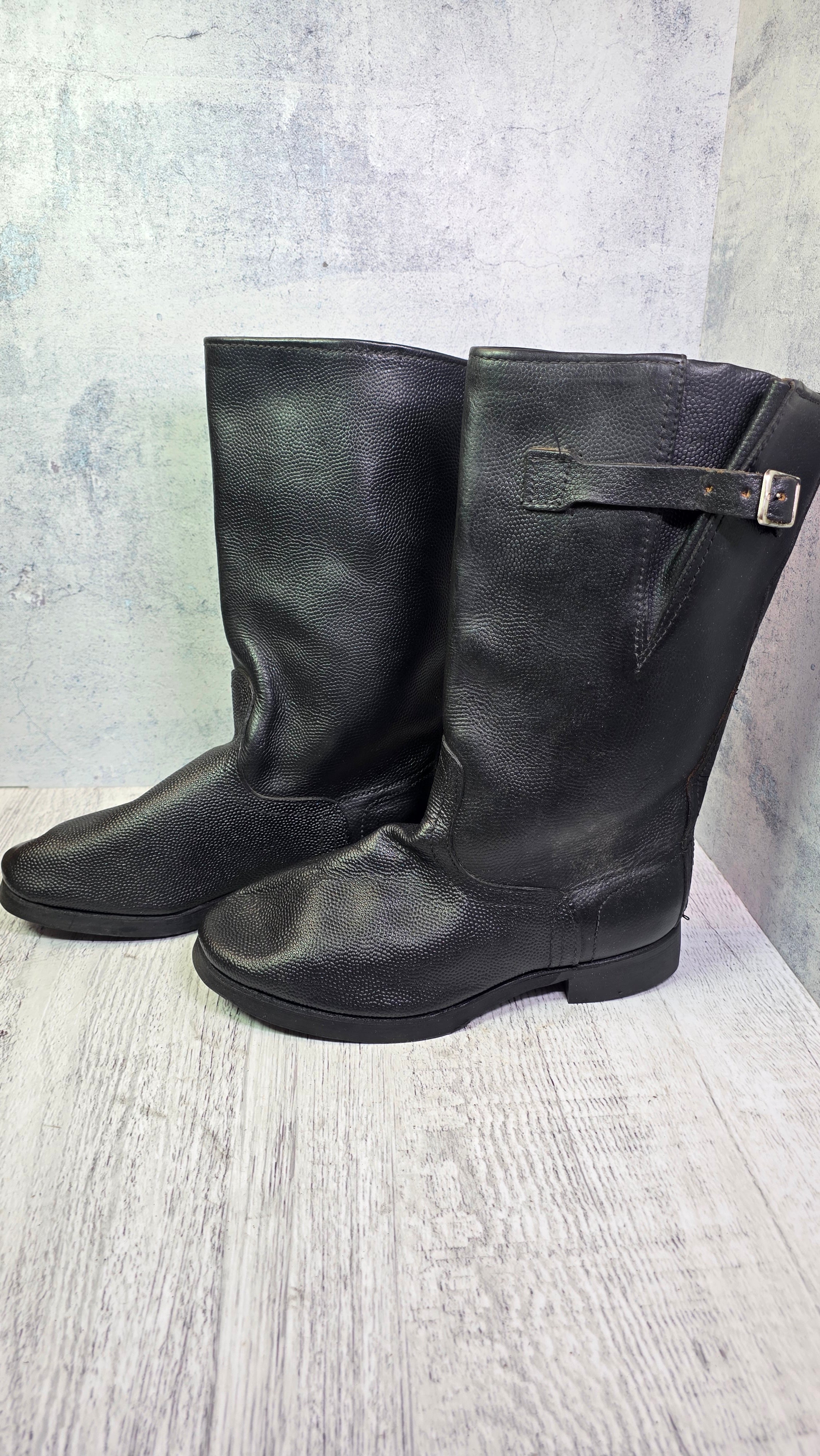 Soviet Afghan War Leather Boots Vintage USSR Side Buckle Combat Style Boots - Legend Returns Vintage