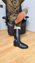 German Winter Officer Boots Vintage DDR NVA Fur Lined Leather Boots - Legend Returns Vintage