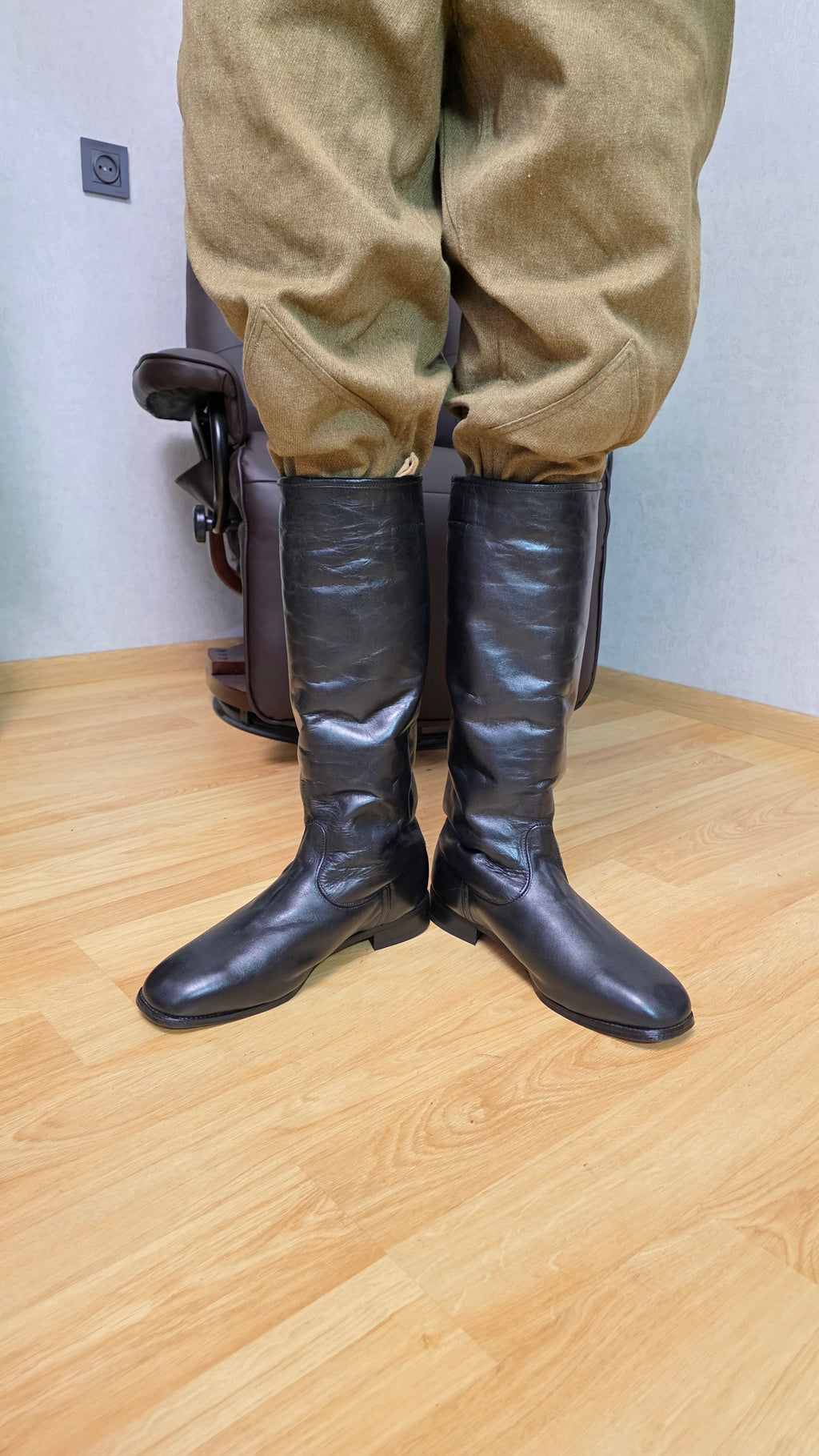 German Winter Officer Boots Vintage DDR NVA Fur Lined Leather Boots - Legend Returns Vintage