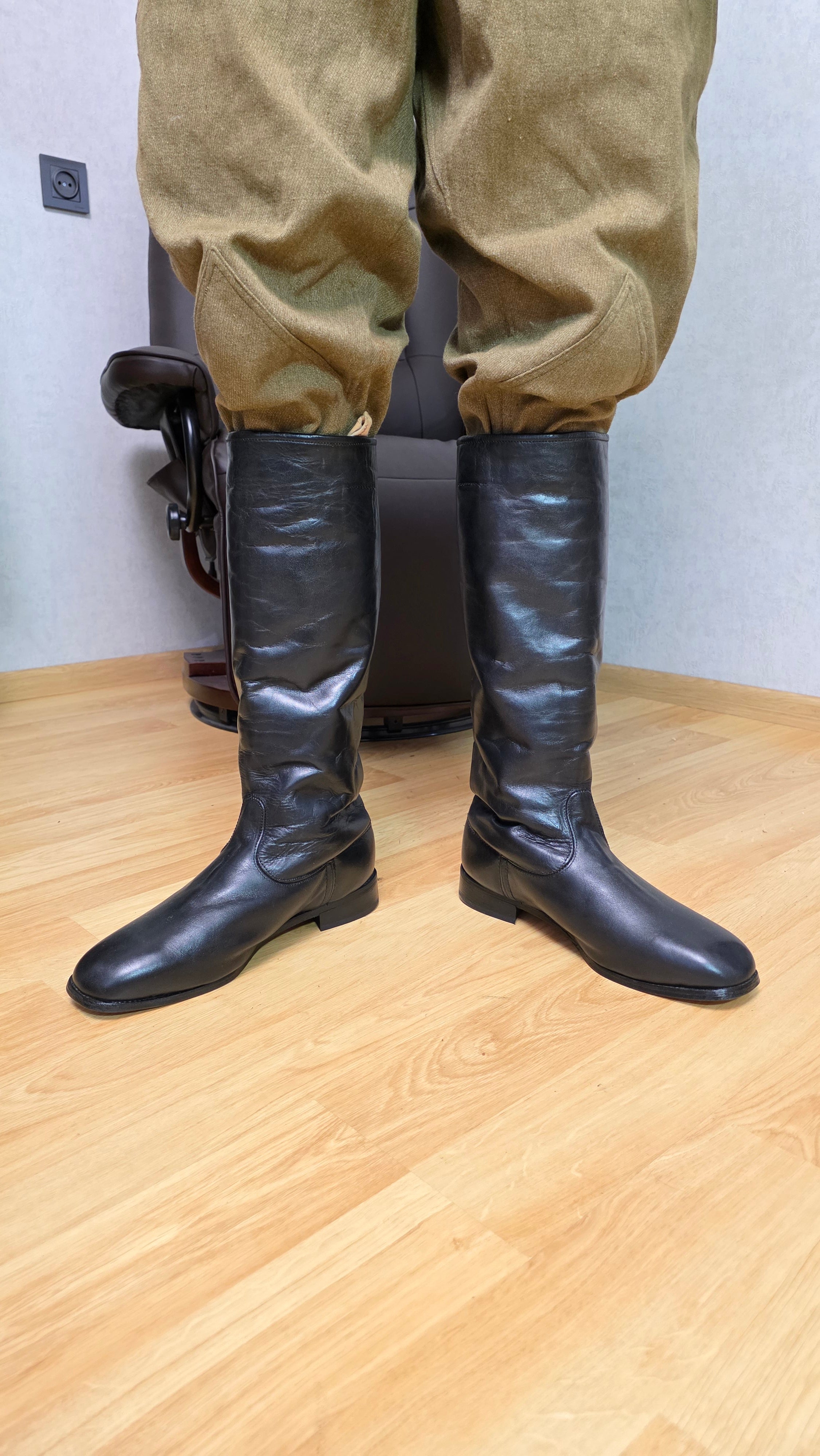 German Winter Officer Boots Vintage DDR NVA Fur Lined Leather Boots - Legend Returns Vintage